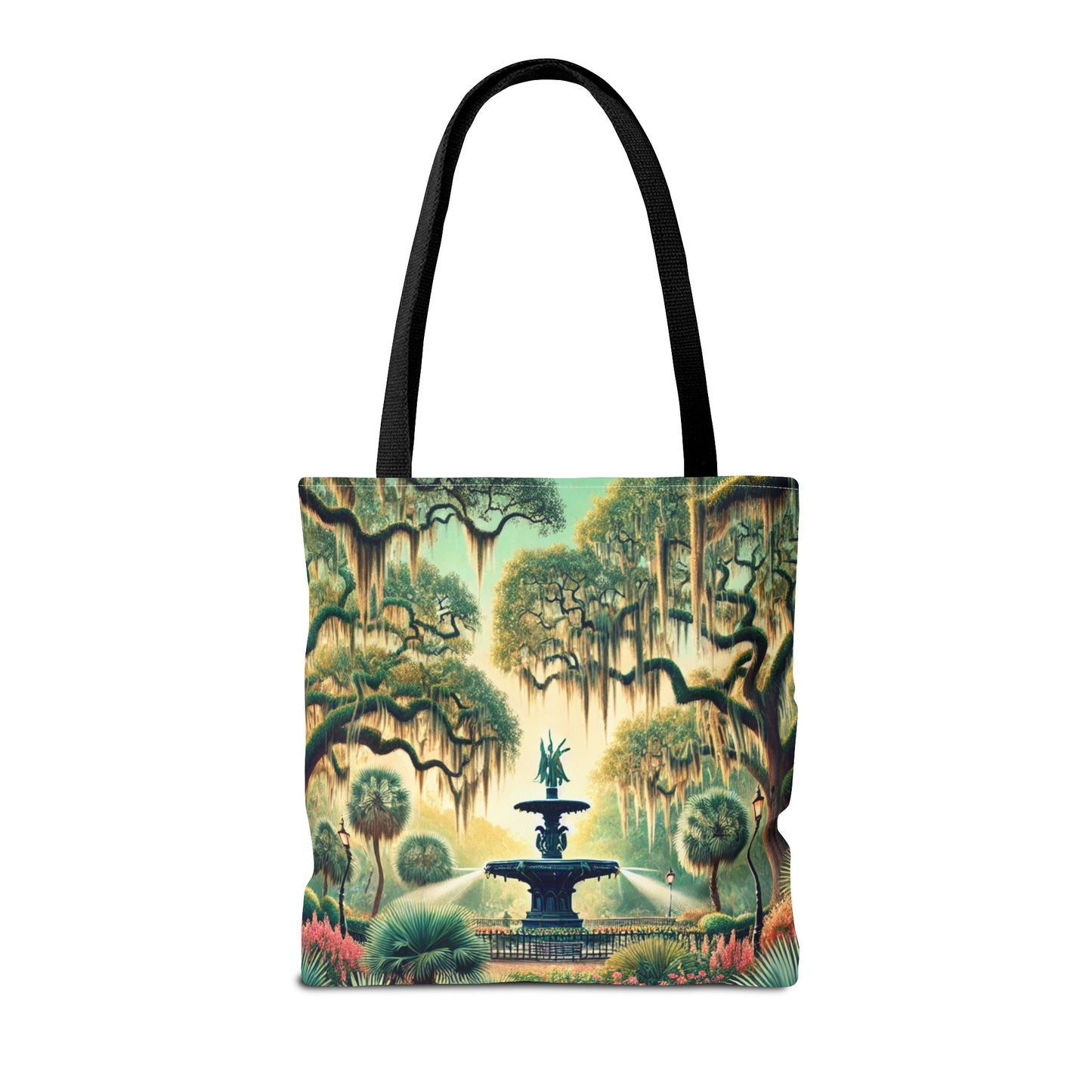 Enchanting Savannah Forsyth Park Tote Bag - Iconic Fountain and Spanish Moss
