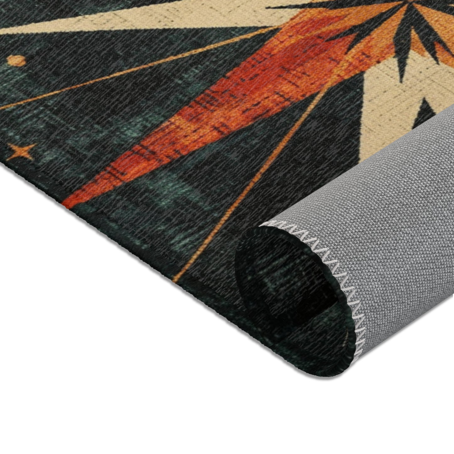 Mid-Century Modern Rug - Starbust Design