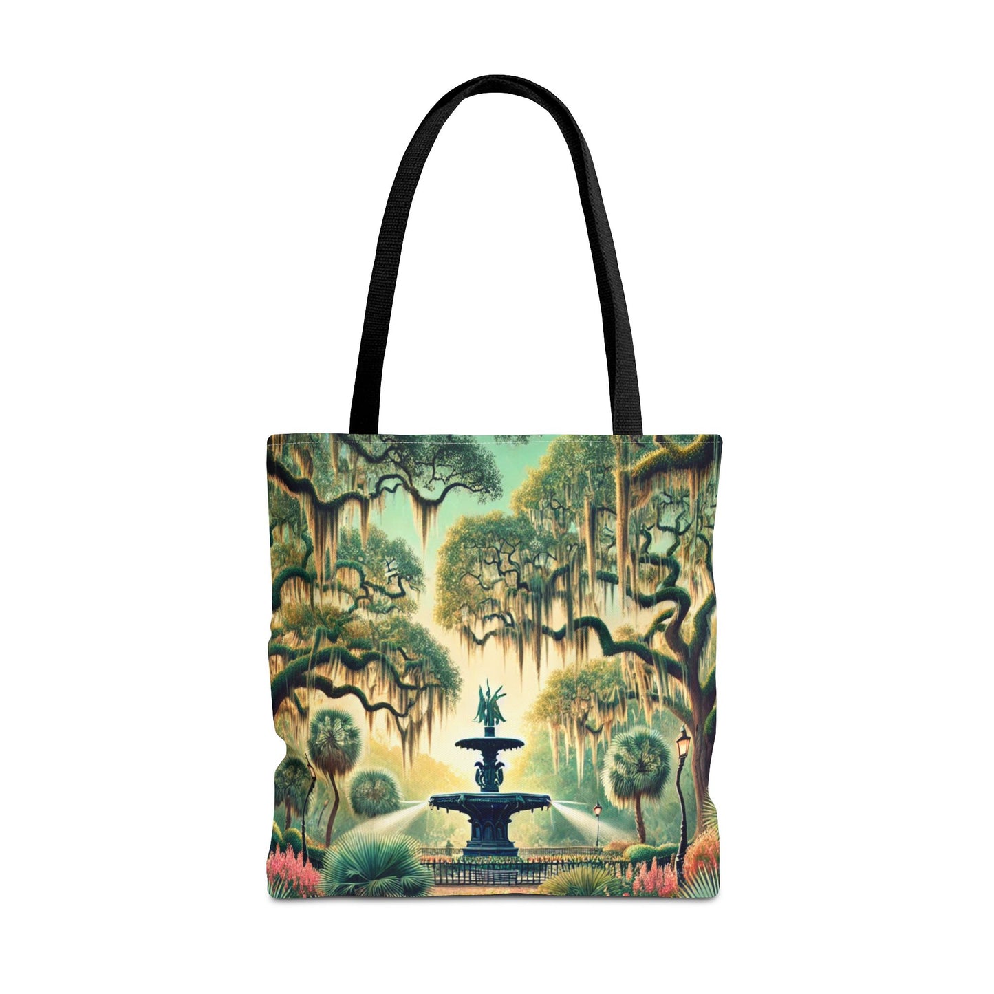 Enchanting Savannah Forsyth Park Tote Bag - Iconic Fountain and Spanish Moss