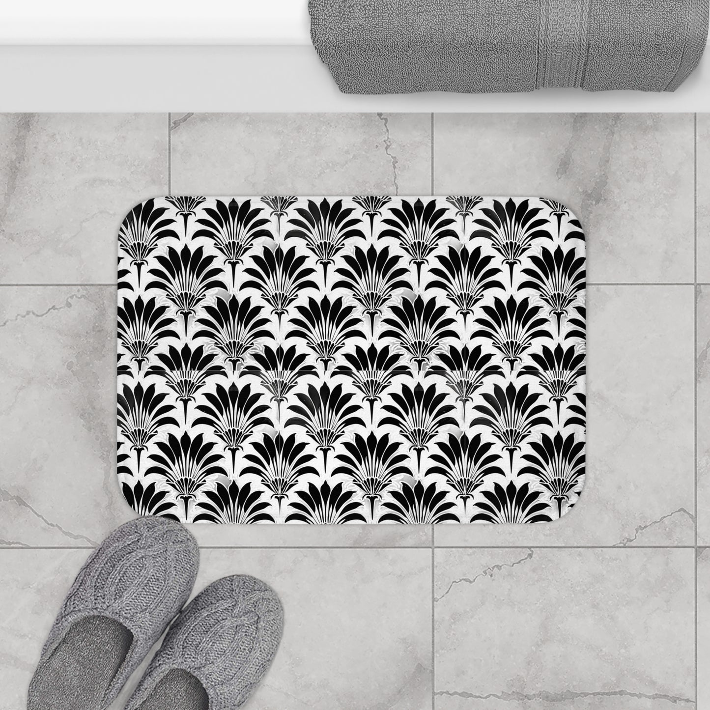 Black and White Art Deco Bathmat
