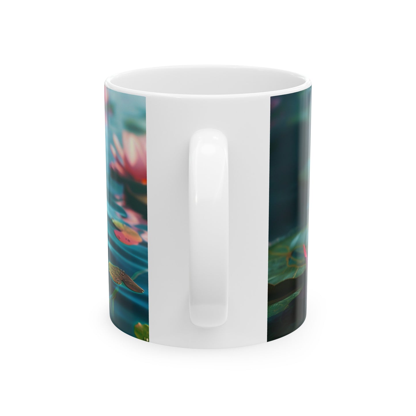Three Lotuses - Ceramic Mug, 11oz