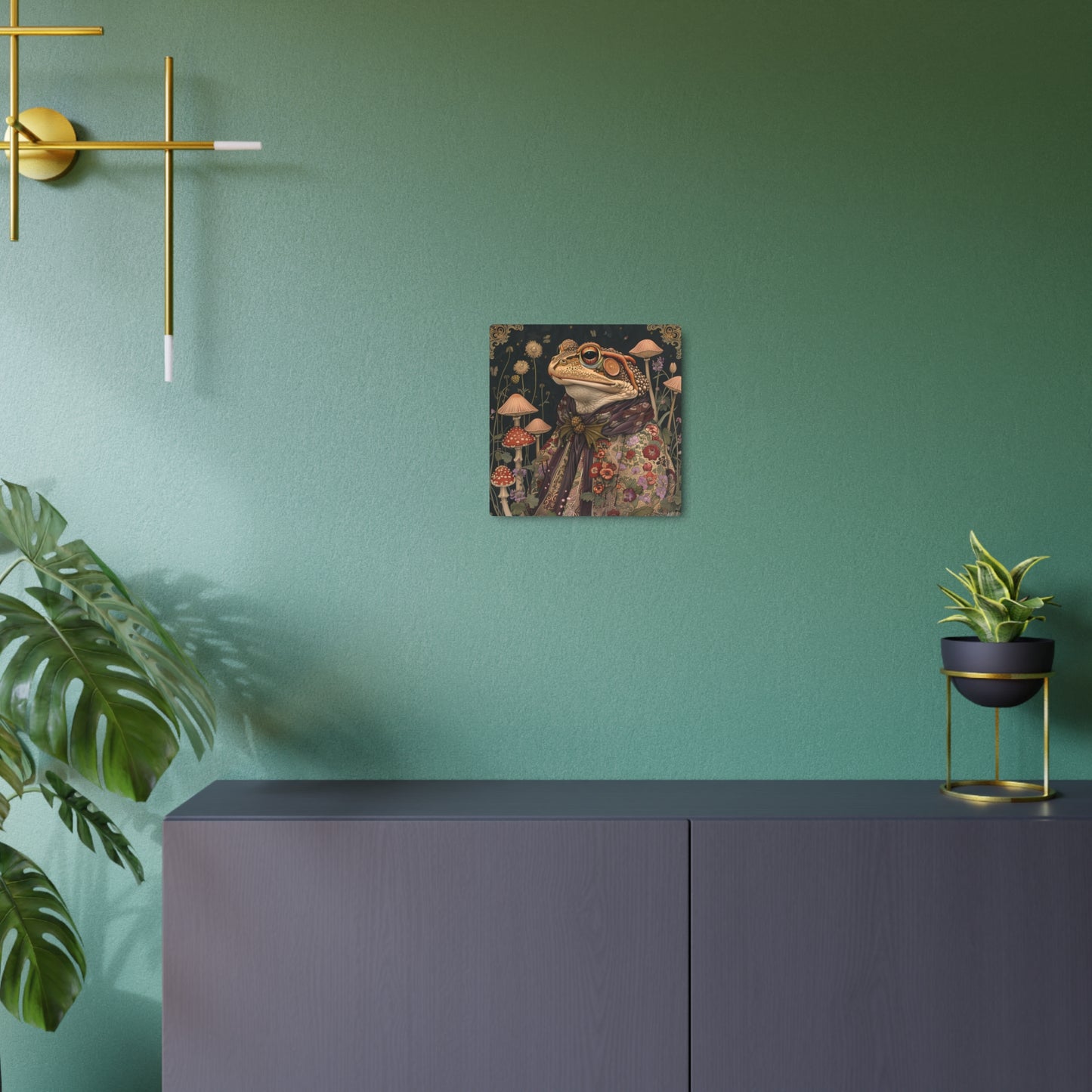 Morris-Inspired Majestic Frog Metal Print