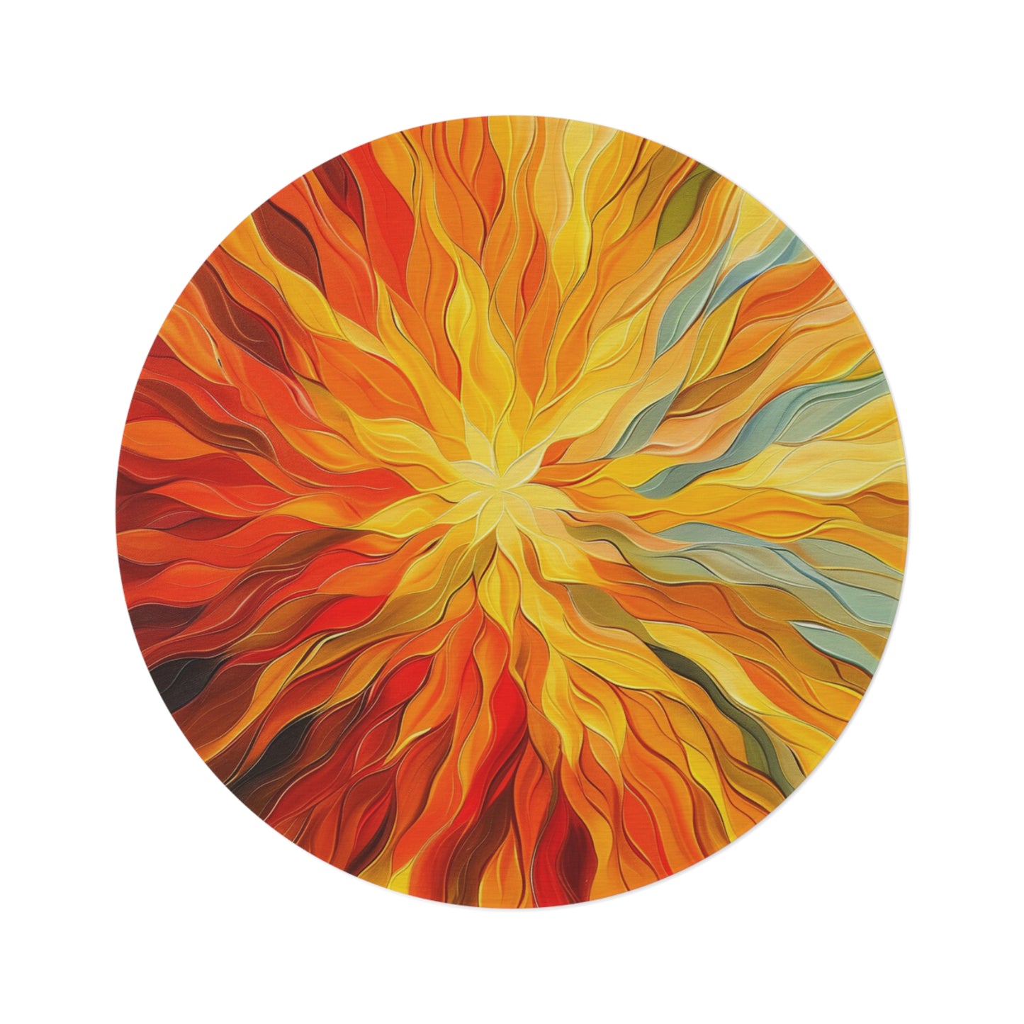 Sun Gold Rays Round Rug