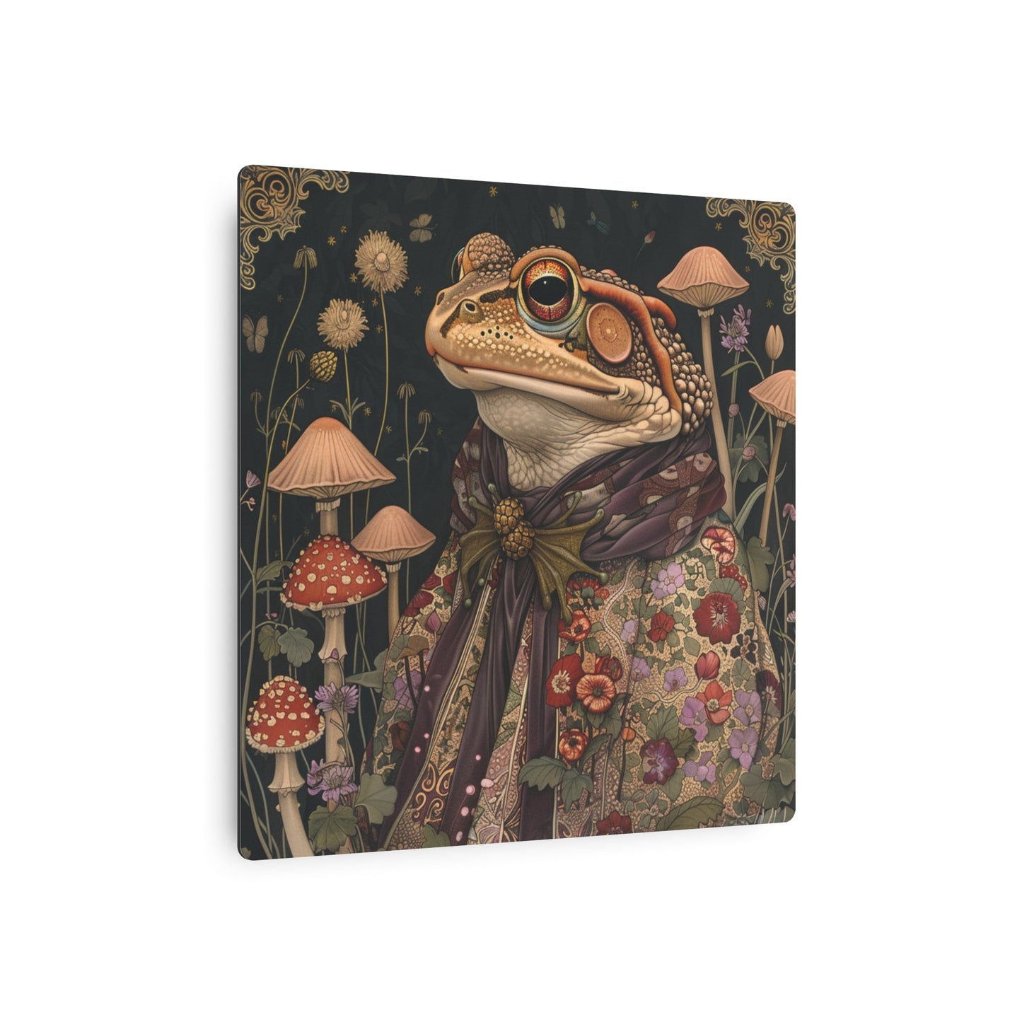 Morris-Inspired Majestic Frog Metal Print