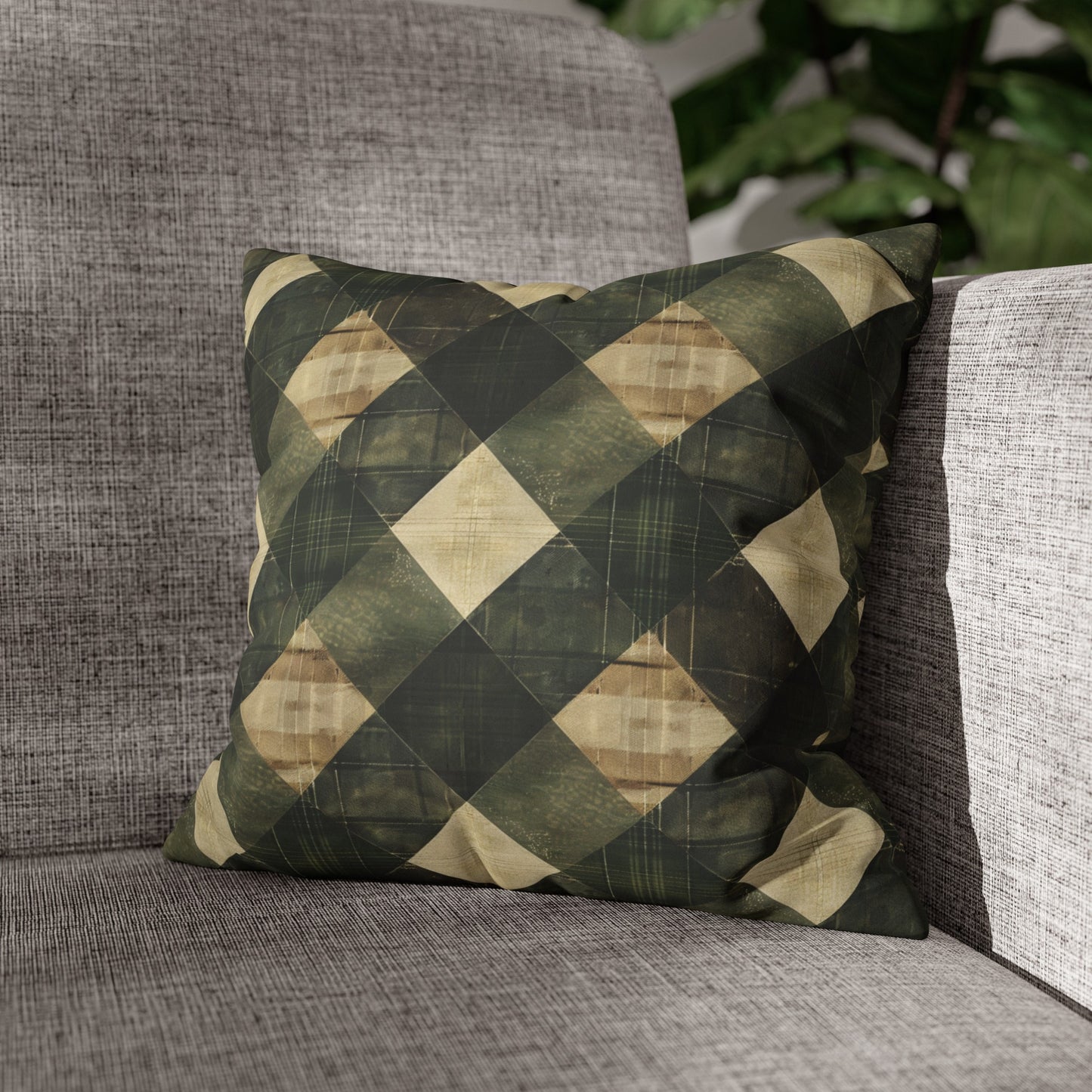 Faux Suede Square Pillowcase