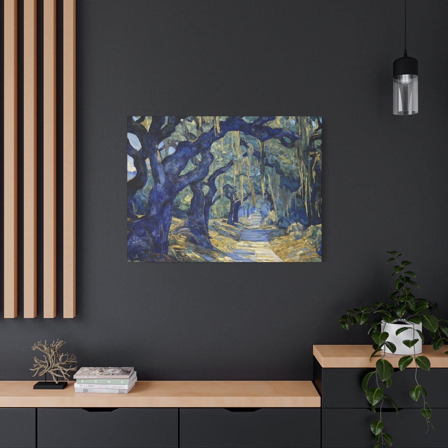 Savannah Georgia Live Oaks and Spanish Moss Landscape - Matte Canvas Wall Art
