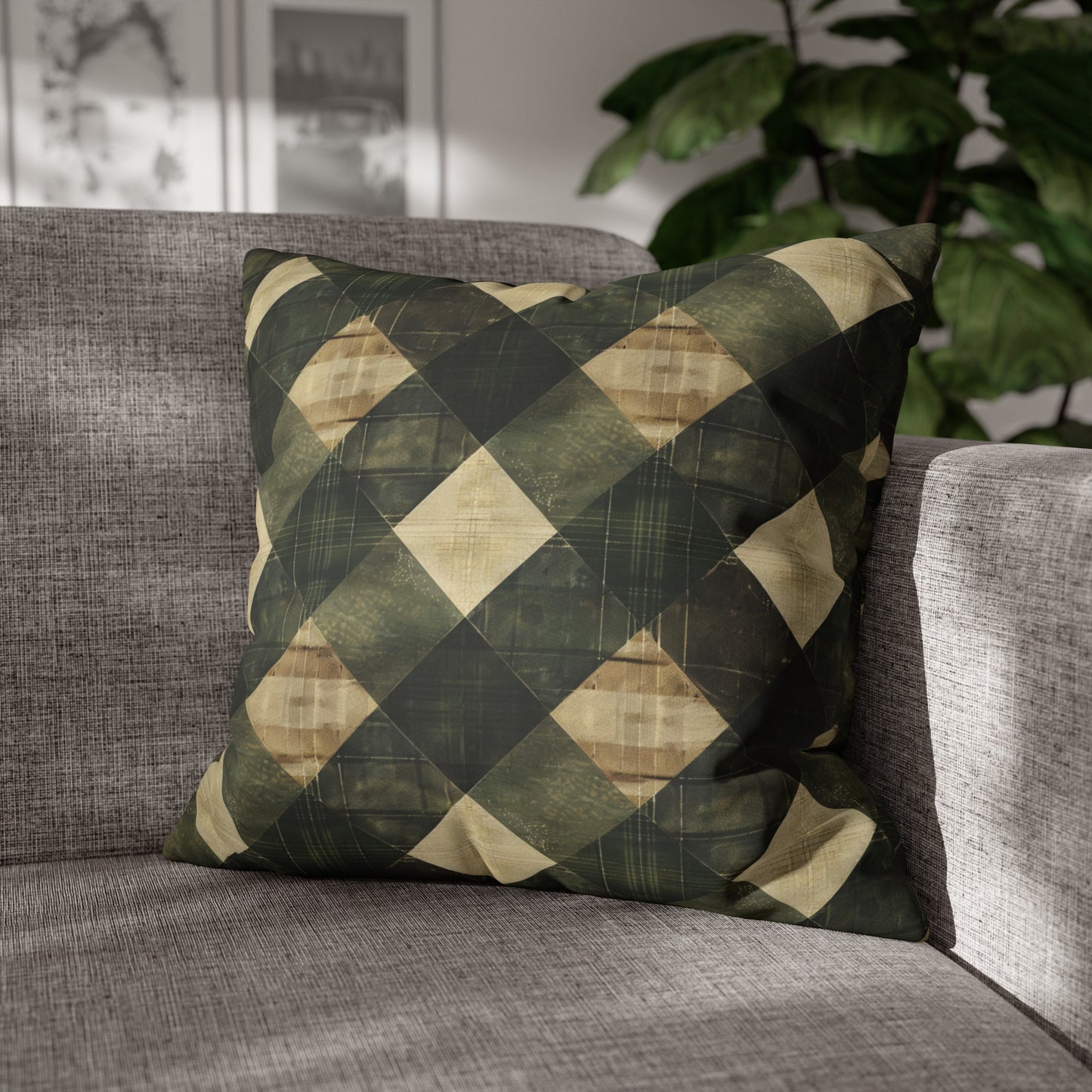 Faux Suede Square Pillowcase