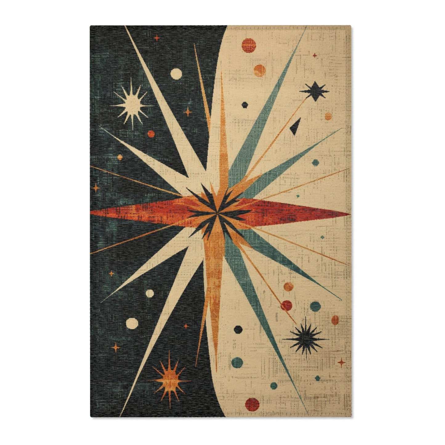 Mid-Century Modern Rug - Starbust Design