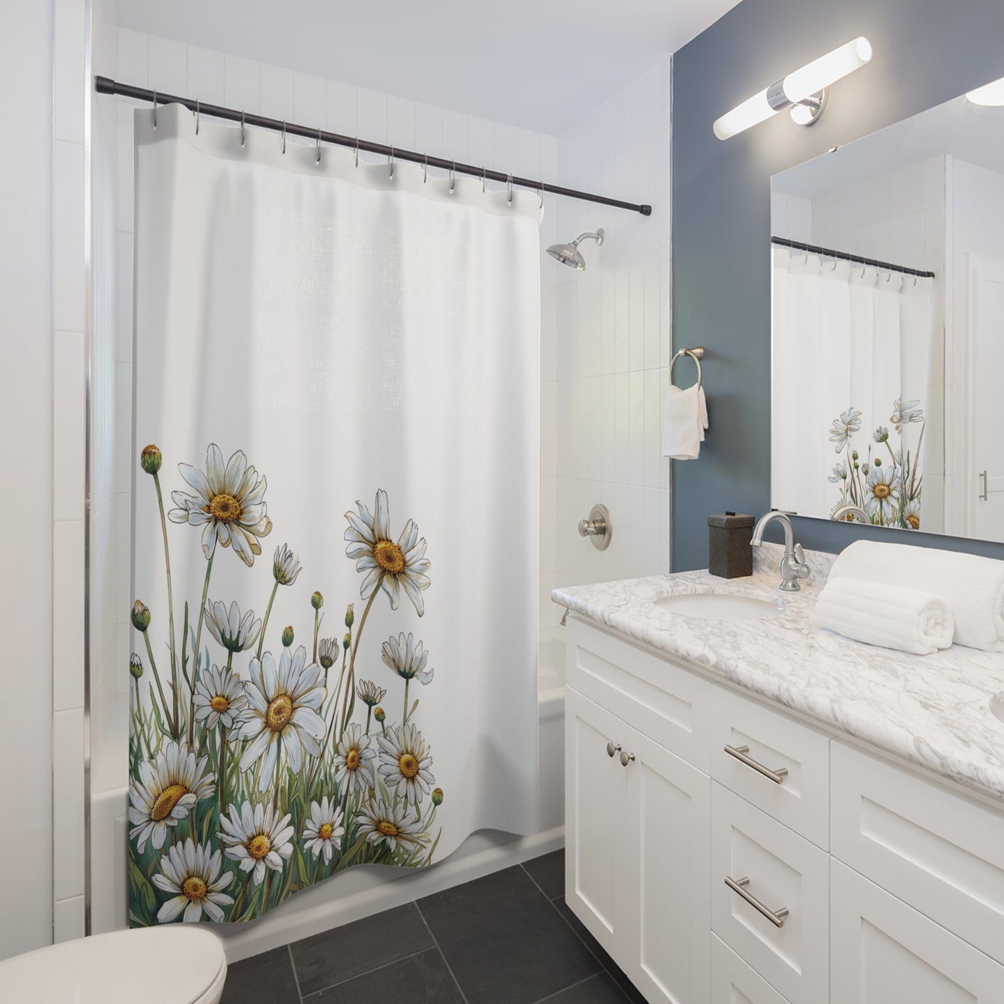 Daisy Shower Curtain Fresh and Floral for a Serene Bathroom
