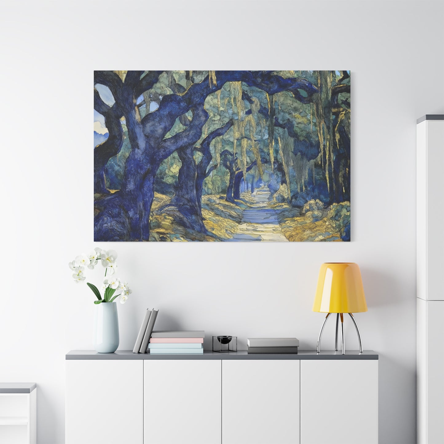 Savannah Georgia Live Oaks and Spanish Moss Landscape - Matte Canvas Wall Art