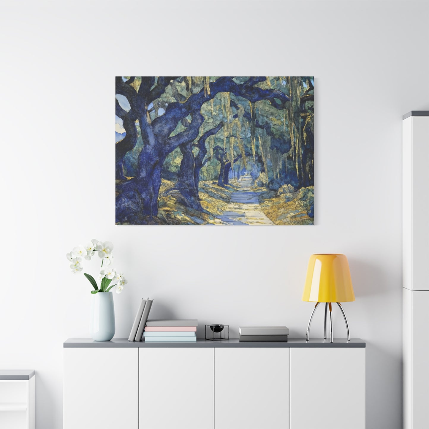 Savannah Georgia Live Oaks and Spanish Moss Landscape - Matte Canvas Wall Art