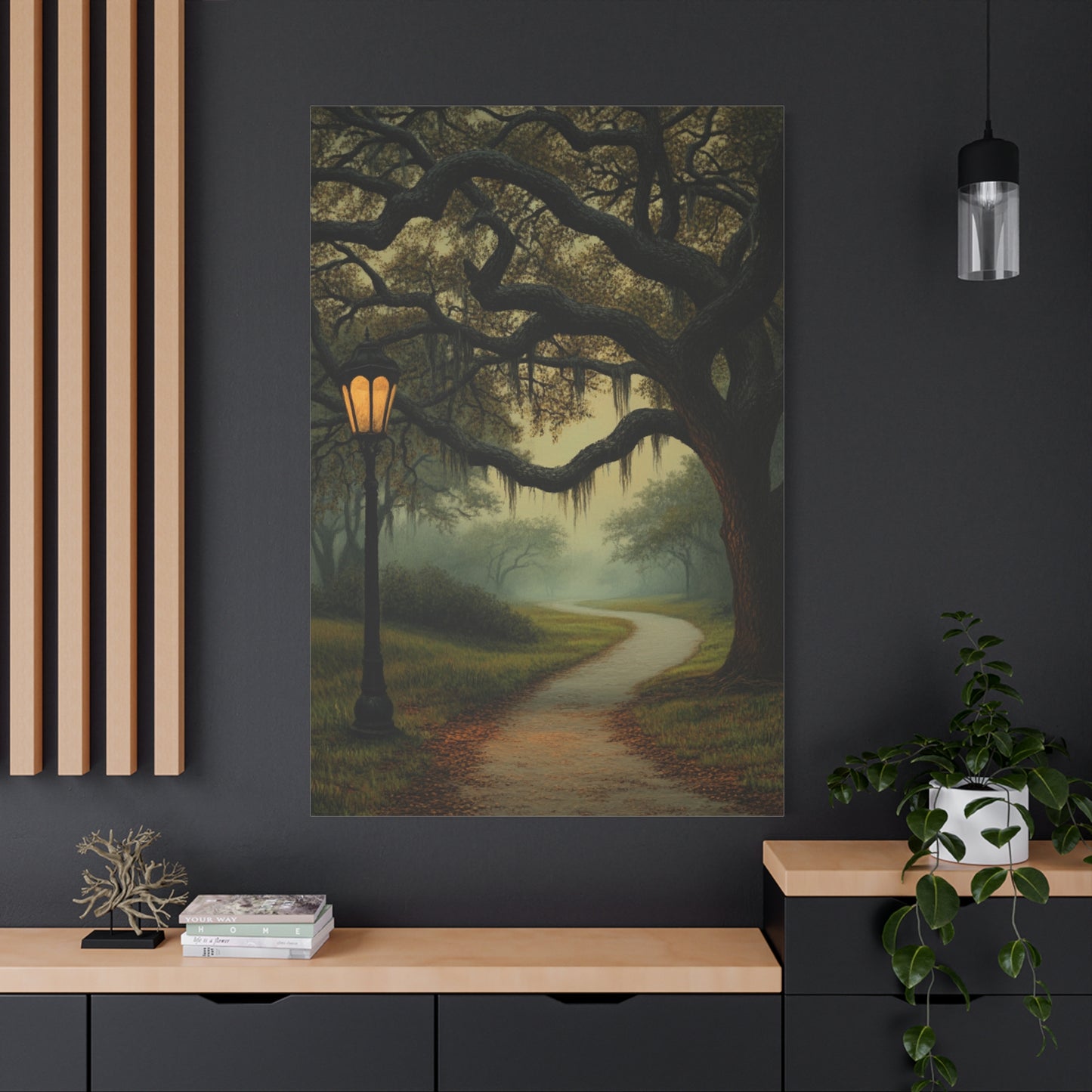 Savannah Live Oak Tree Trail Canvas Art Print - 8 sizes available