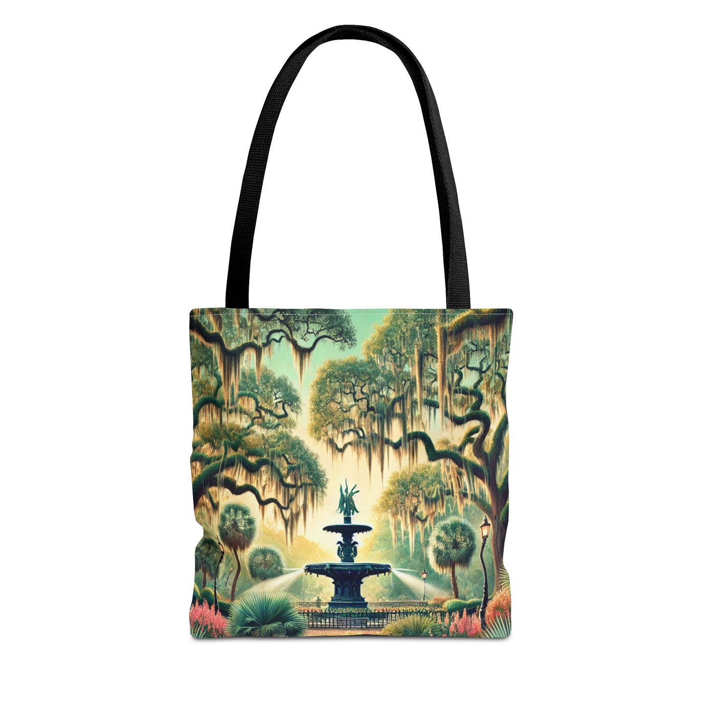 Enchanting Savannah Forsyth Park Tote Bag - Iconic Fountain and Spanish Moss