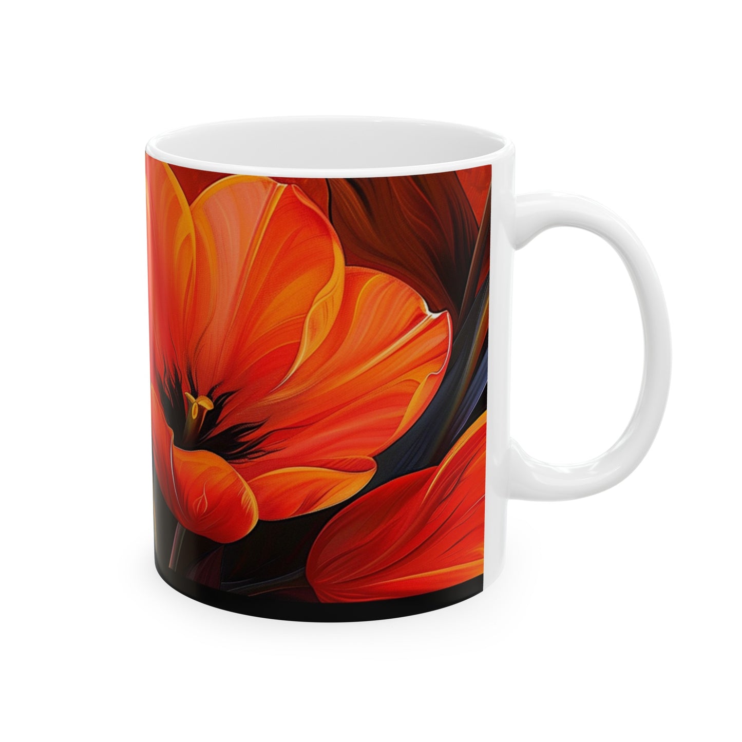 Orange Tulips Closeup - Ceramic Mug, 11oz