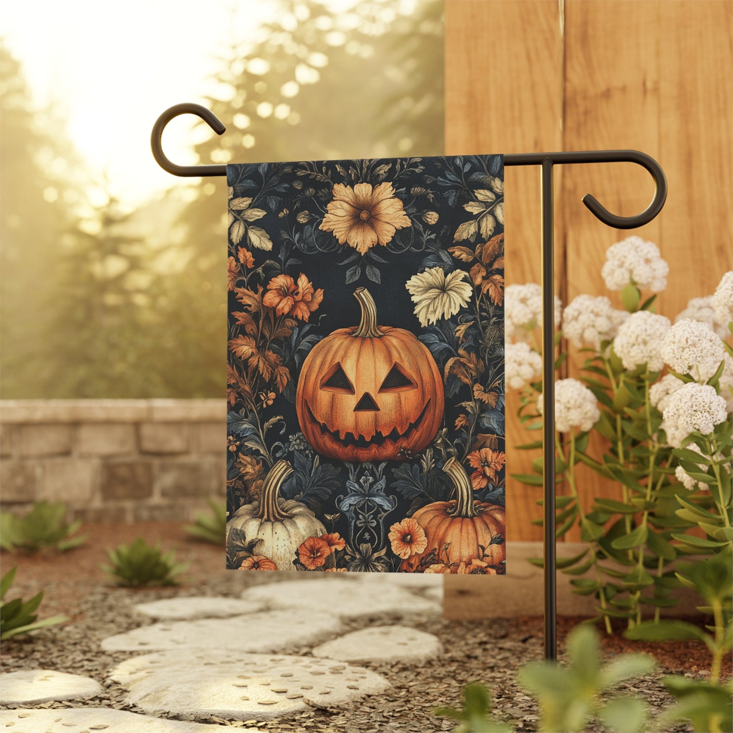 Halloween Garden Flag Carved Pumpkin