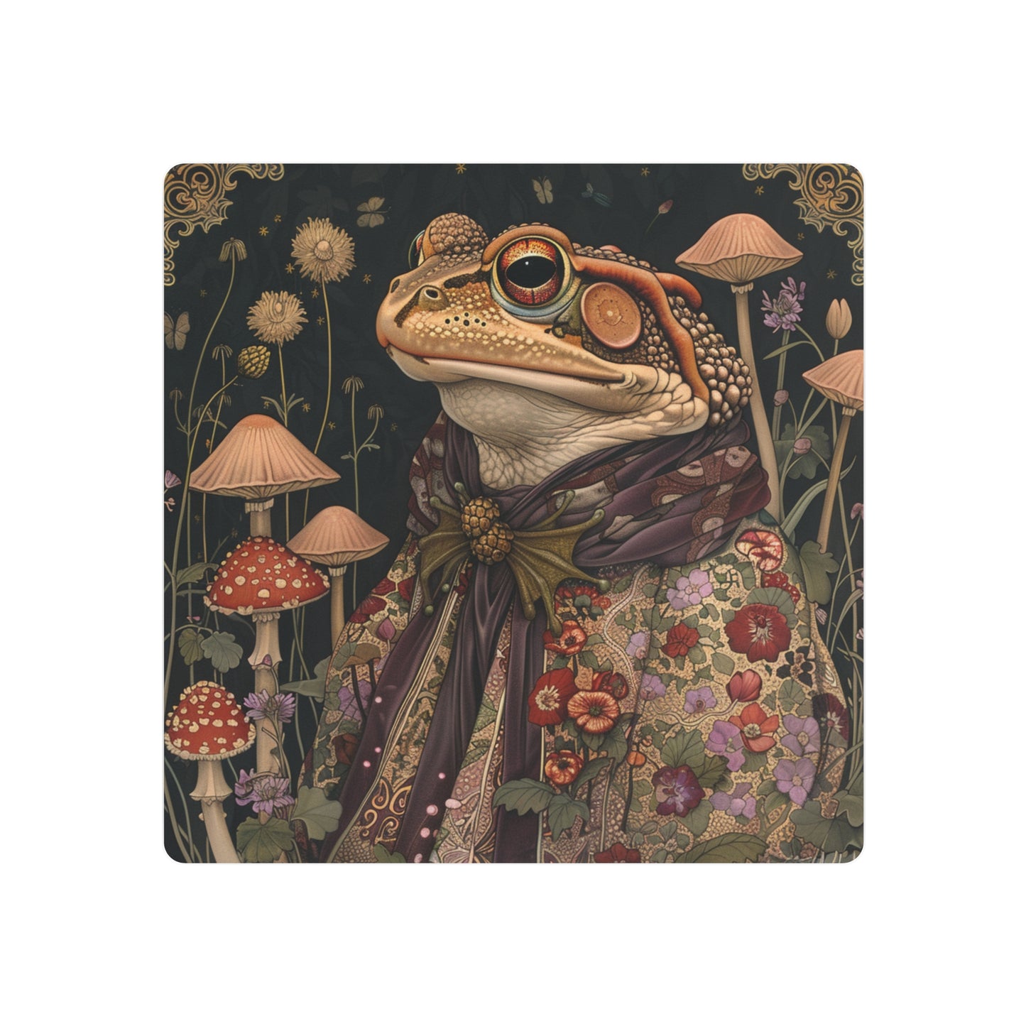 Morris-Inspired Majestic Frog Metal Print