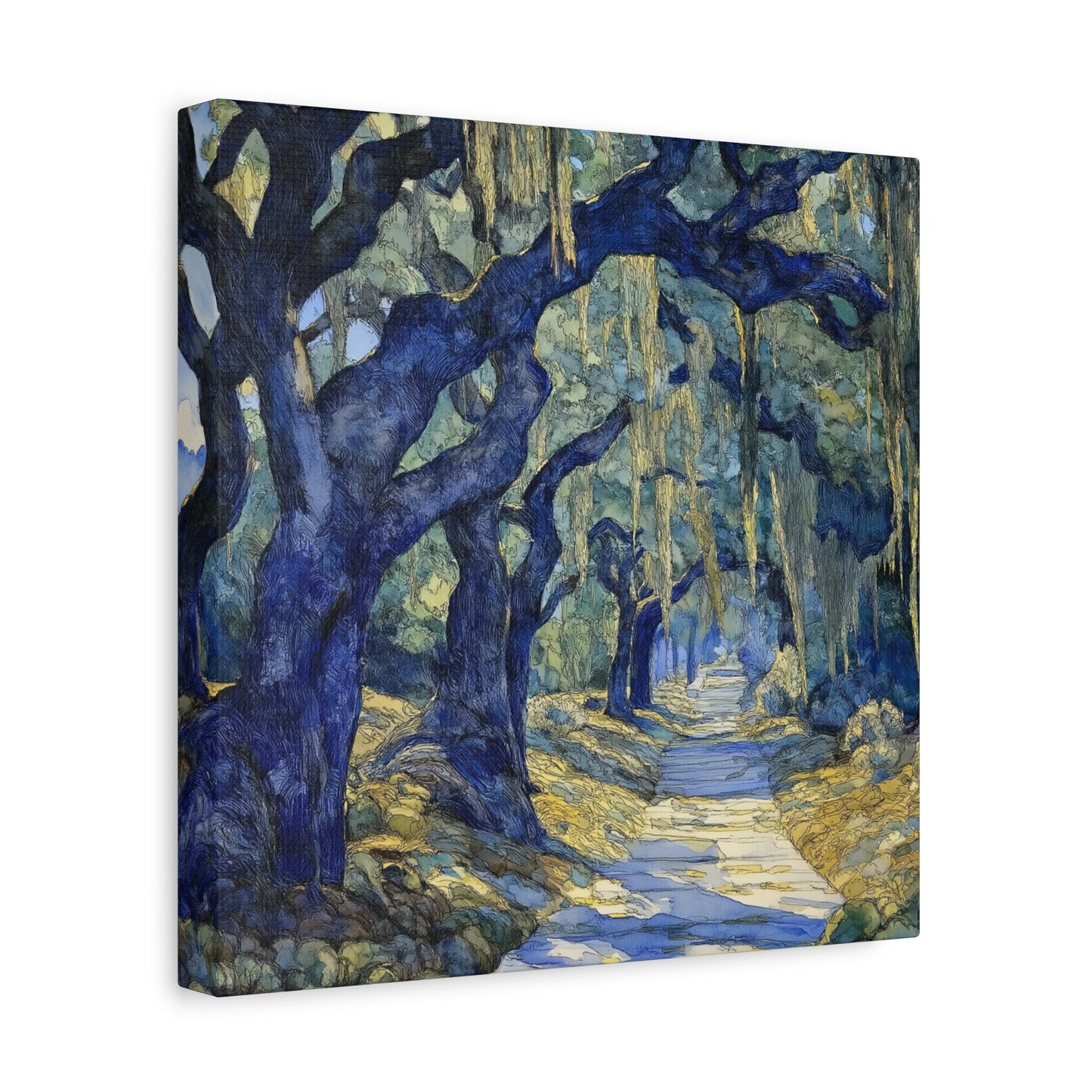 Savannah Georgia Live Oaks and Spanish Moss Landscape - Matte Canvas Wall Art