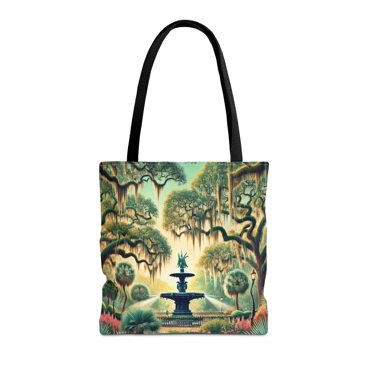 Enchanting Savannah Forsyth Park Tote Bag - Iconic Fountain and Spanish Moss