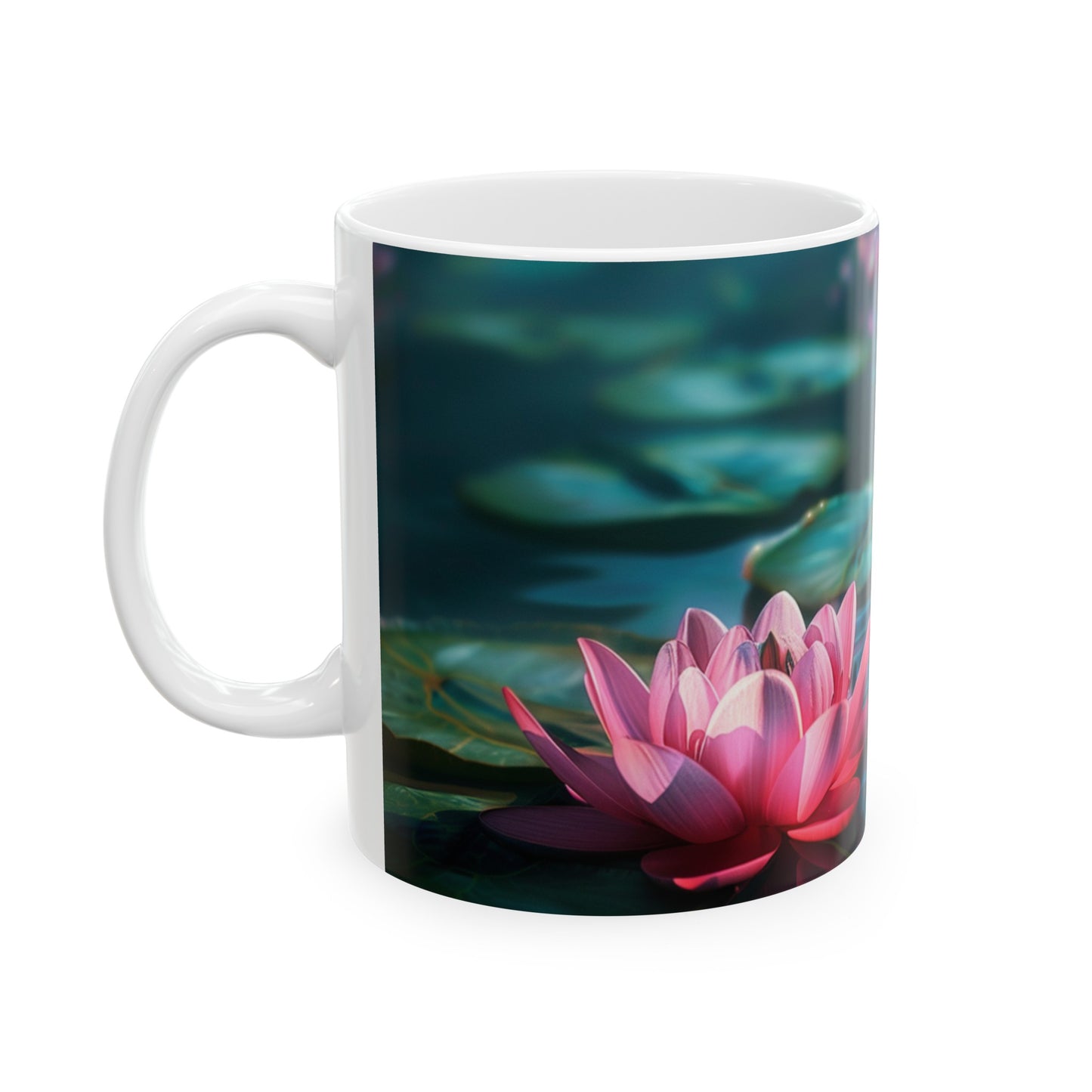 Three Lotuses - Ceramic Mug, 11oz