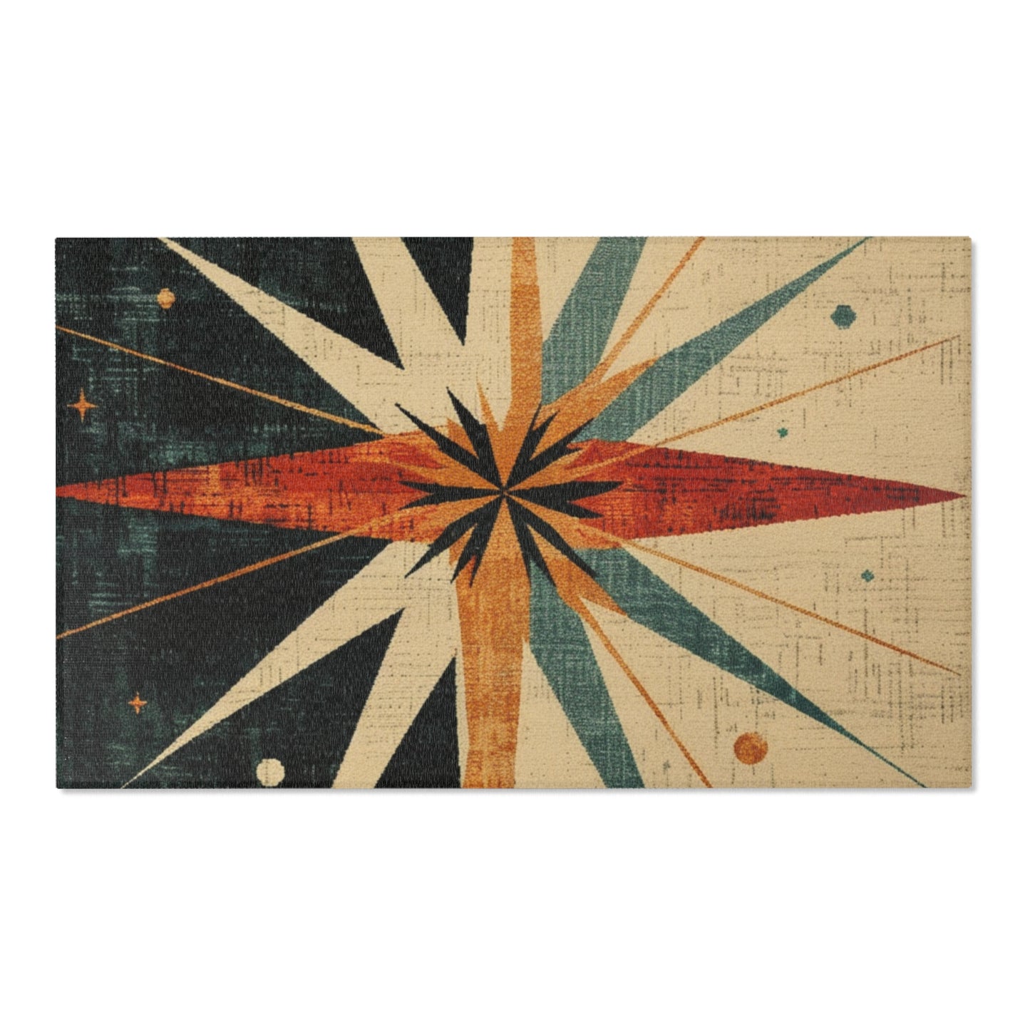 Mid-Century Modern Rug - Starbust Design