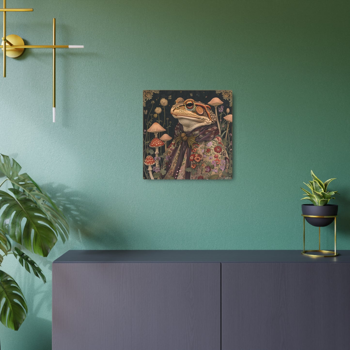 Morris-Inspired Majestic Frog Metal Print