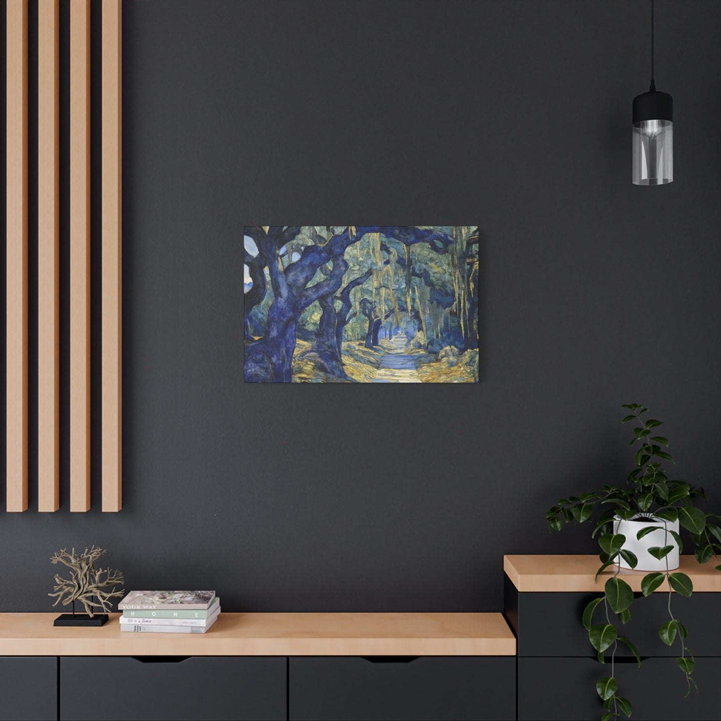 Savannah Georgia Live Oaks and Spanish Moss Landscape - Matte Canvas Wall Art