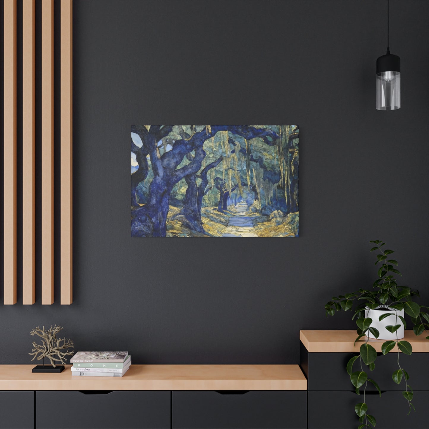 Savannah Georgia Live Oaks and Spanish Moss Landscape - Matte Canvas Wall Art