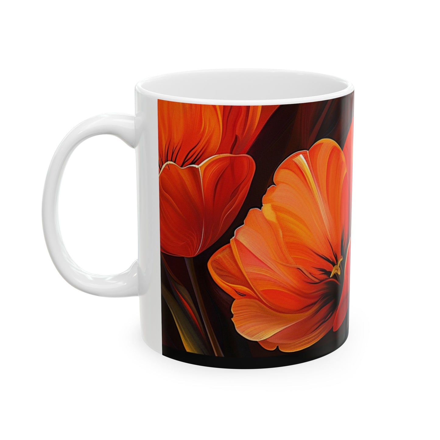 Orange Tulips Closeup - Ceramic Mug, 11oz