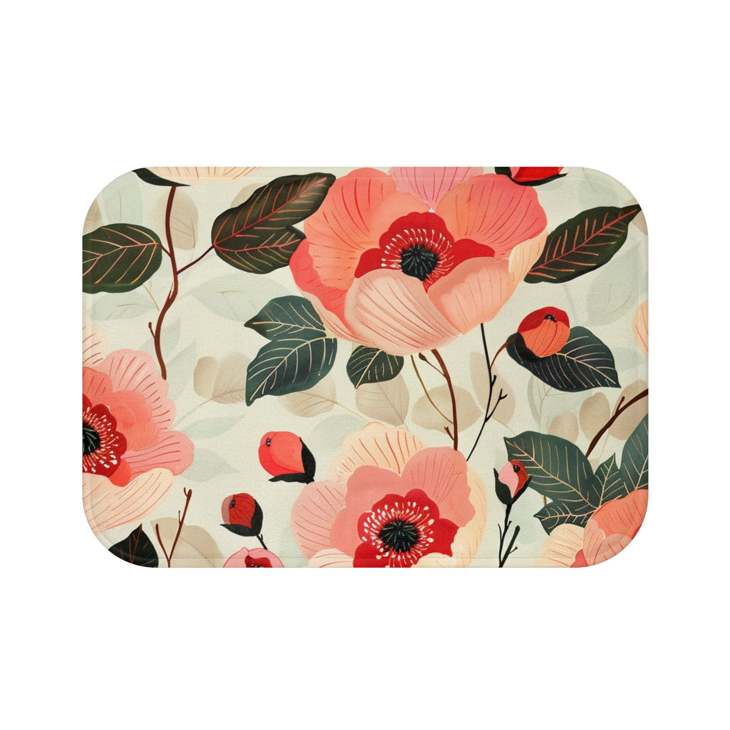 Japandi Floral Bath Mat