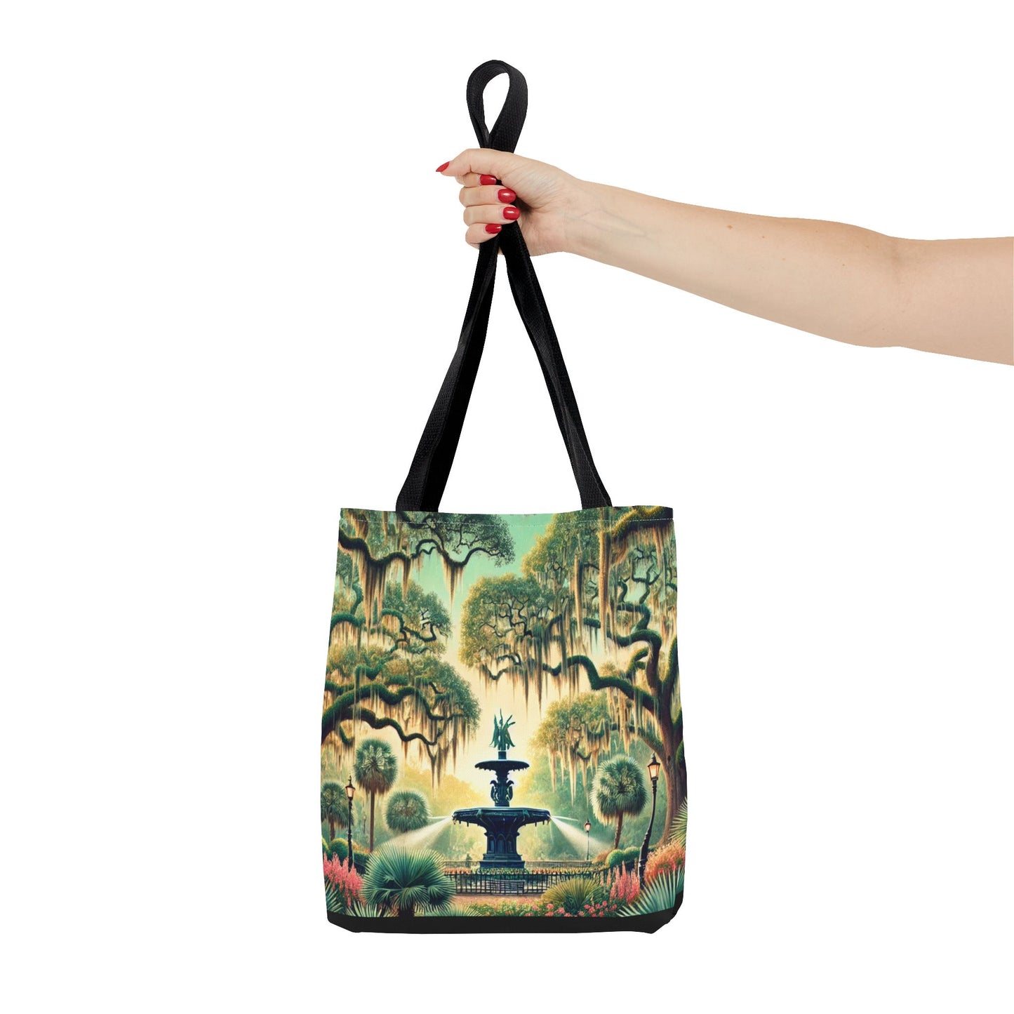 Enchanting Savannah Forsyth Park Tote Bag - Iconic Fountain and Spanish Moss