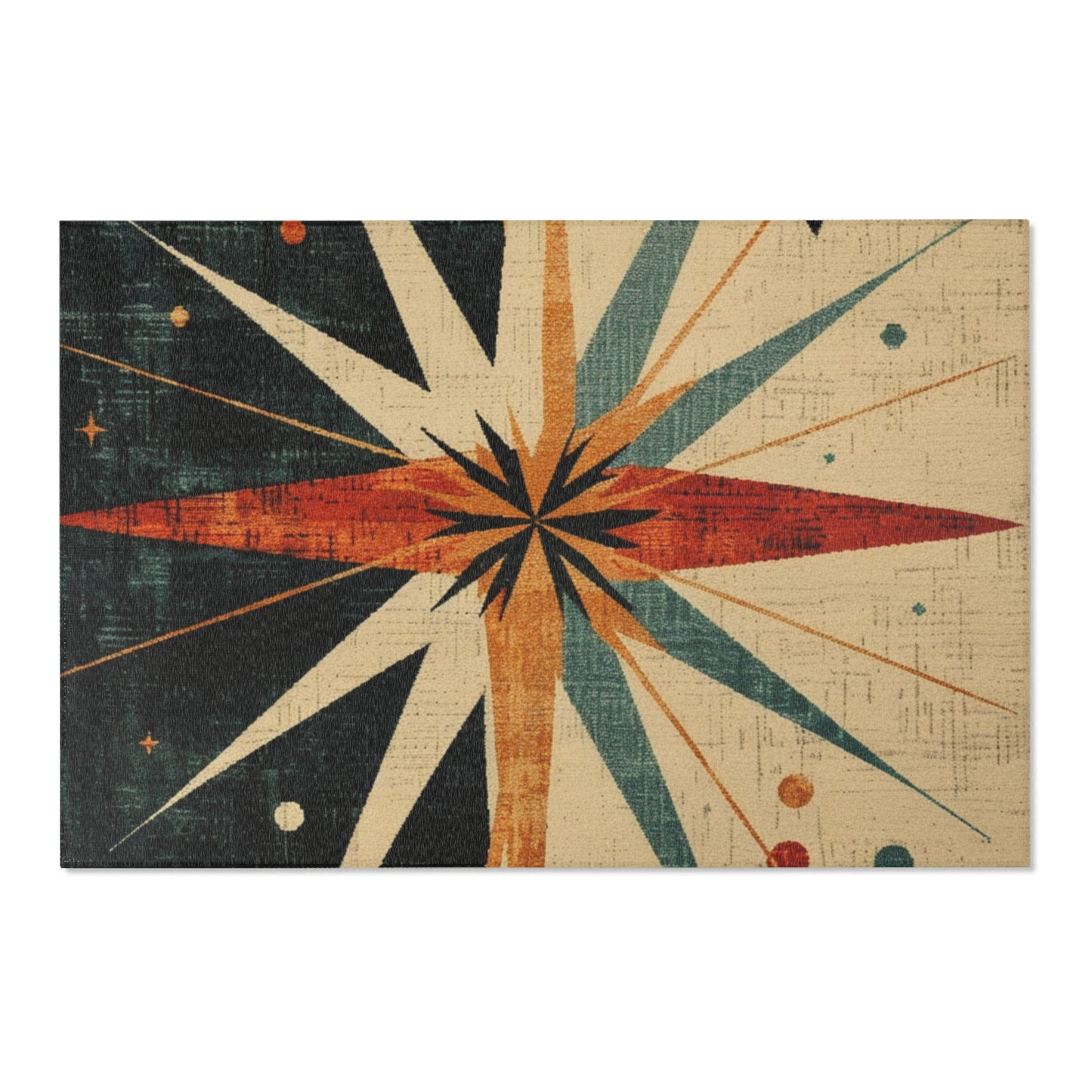 Mid-Century Modern Rug - Starbust Design