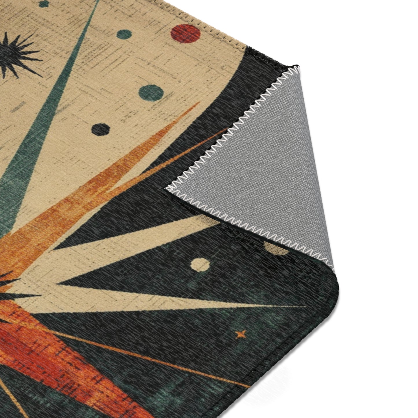 Mid-Century Modern Rug - Starbust Design