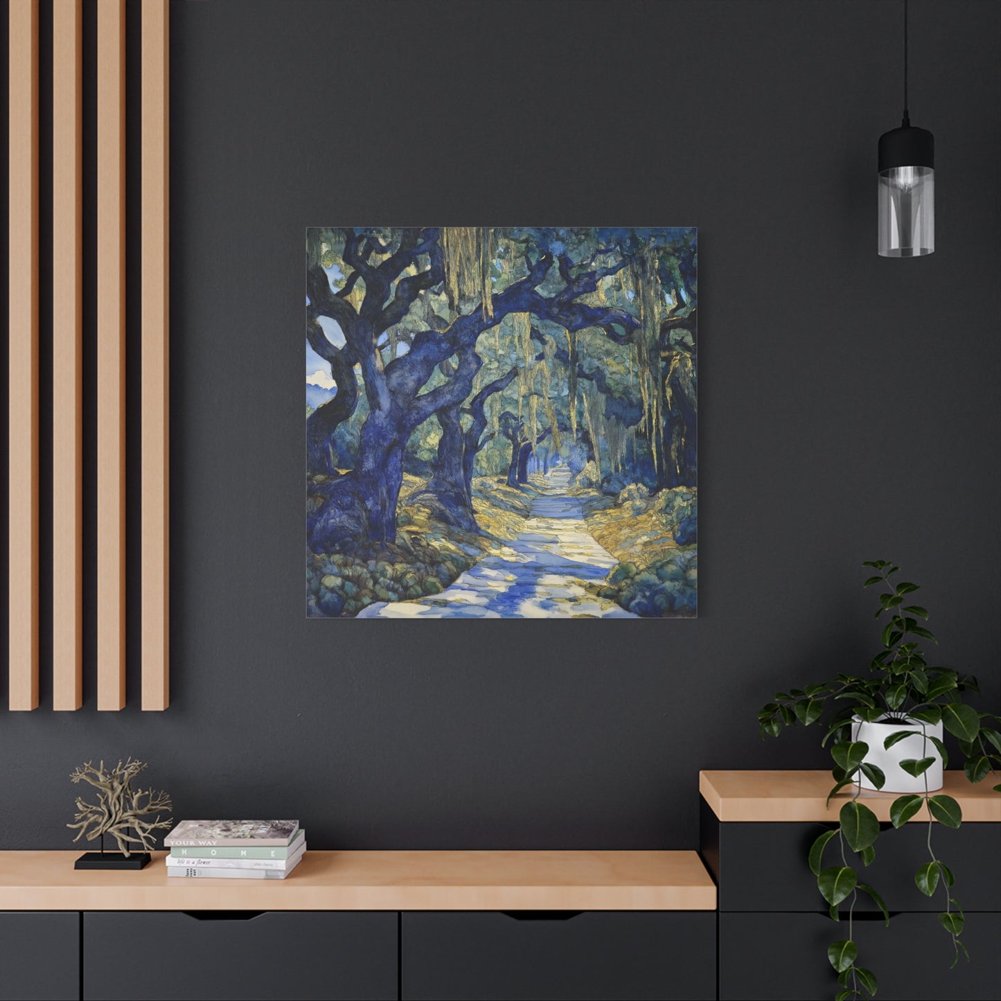 Savannah Georgia Live Oaks and Spanish Moss Landscape - Matte Canvas Wall Art