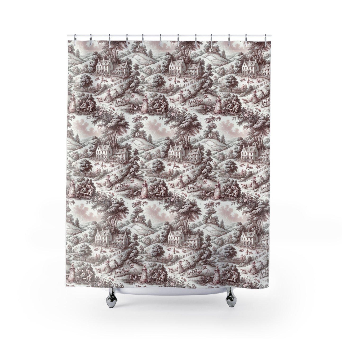 Toile Shower Curtain - Elegant Bathroom Decor