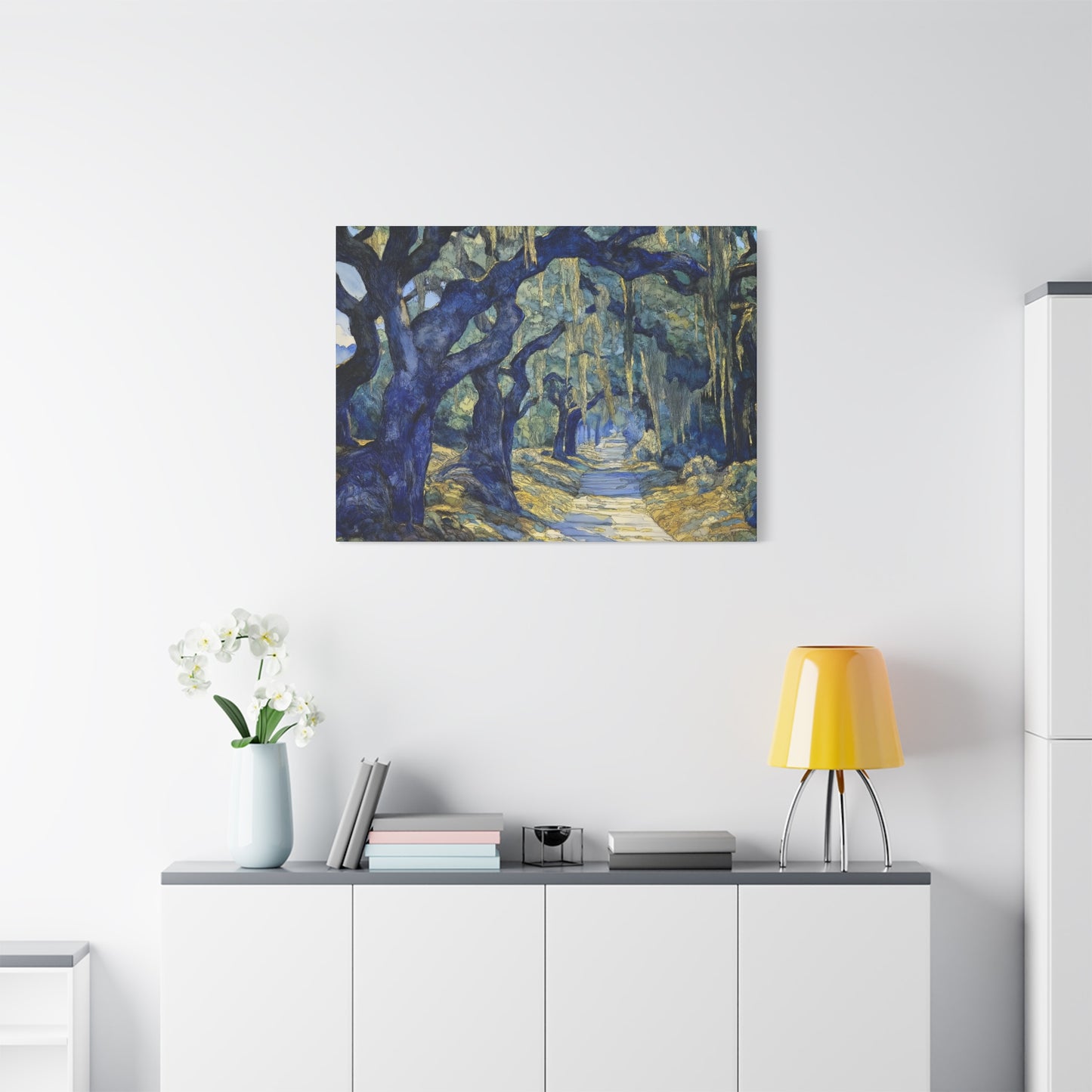 Savannah Georgia Live Oaks and Spanish Moss Landscape - Matte Canvas Wall Art