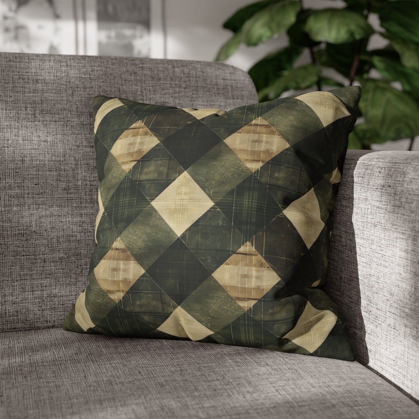 Faux Suede Square Pillowcase