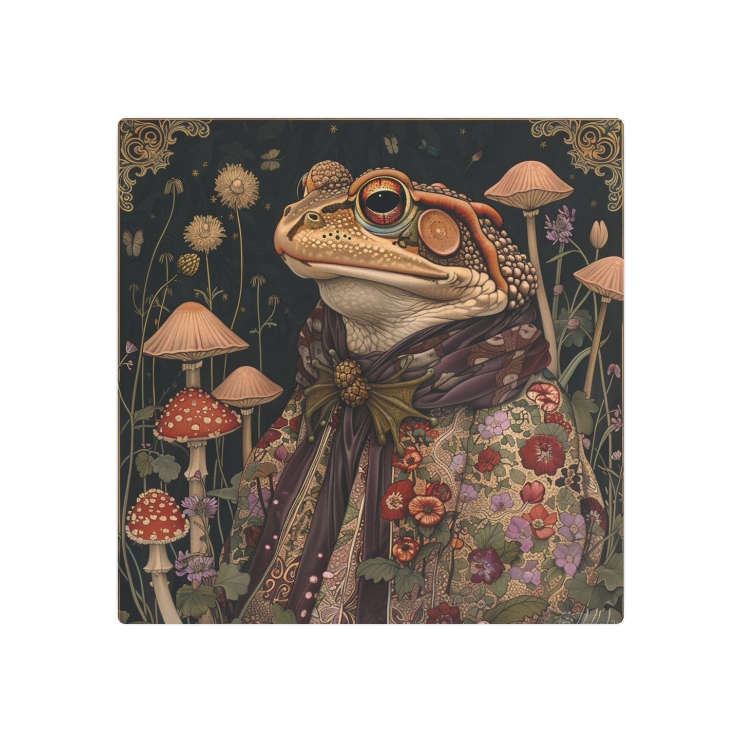 Morris-Inspired Majestic Frog Metal Print