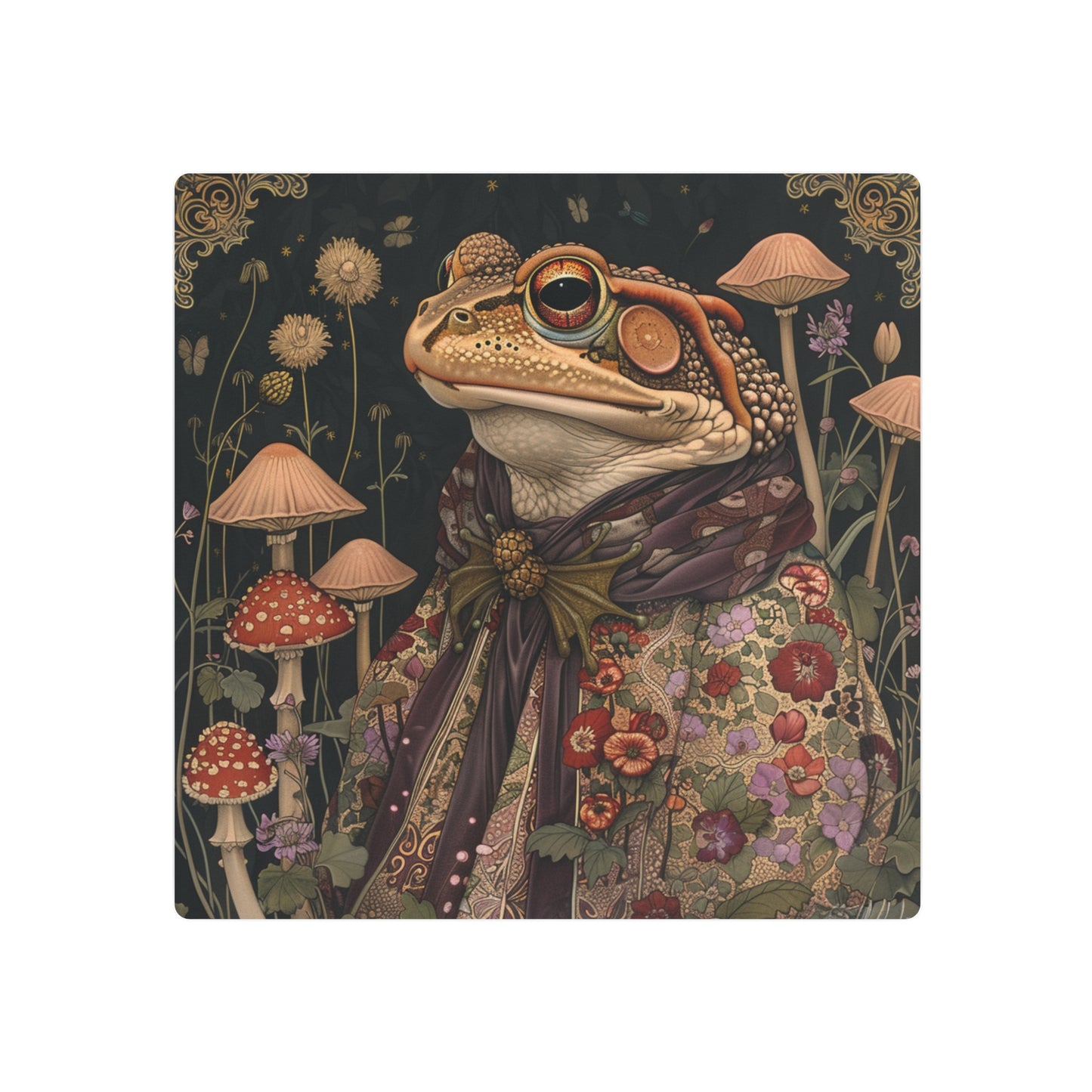 Morris-Inspired Majestic Frog Metal Print