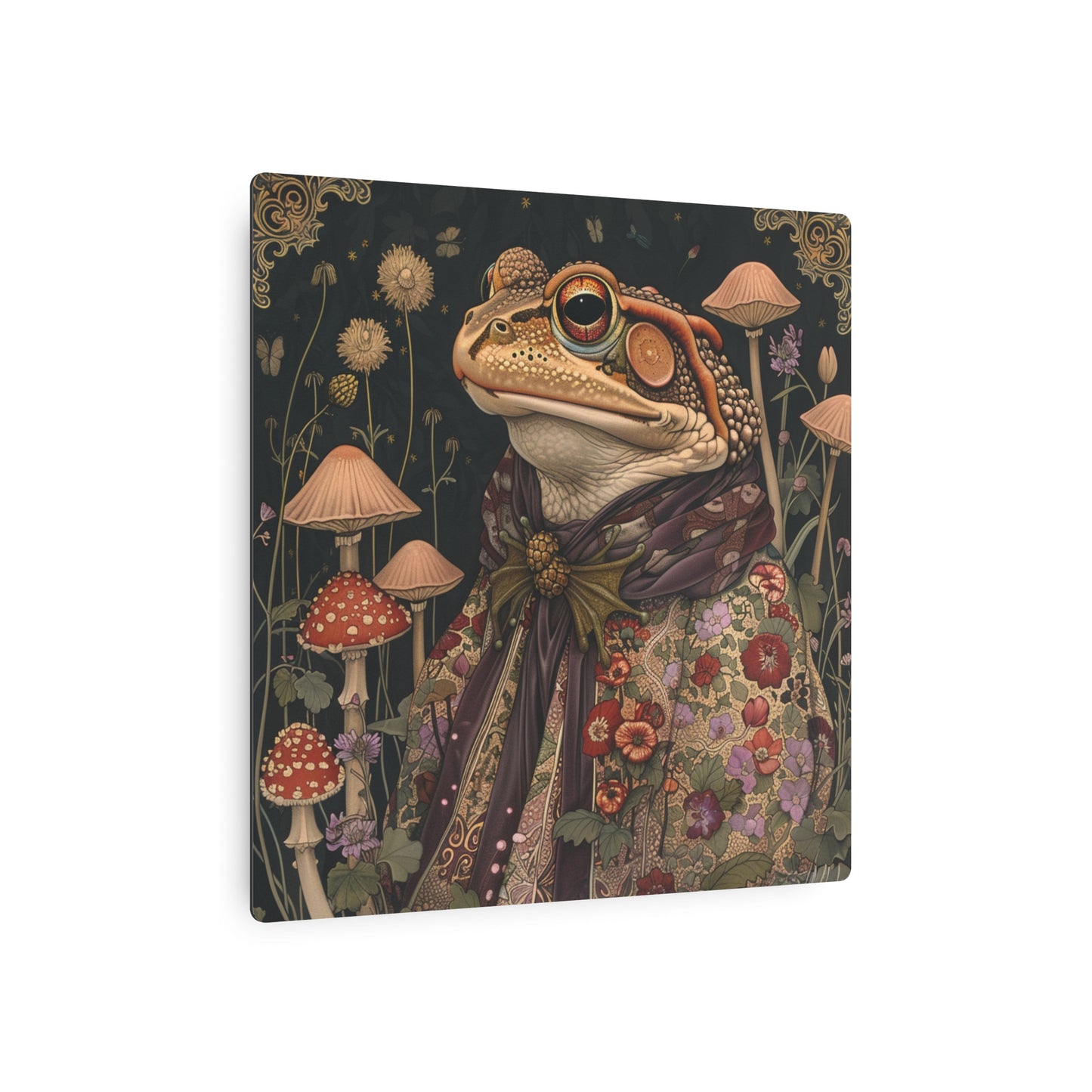 Morris-Inspired Majestic Frog Metal Print