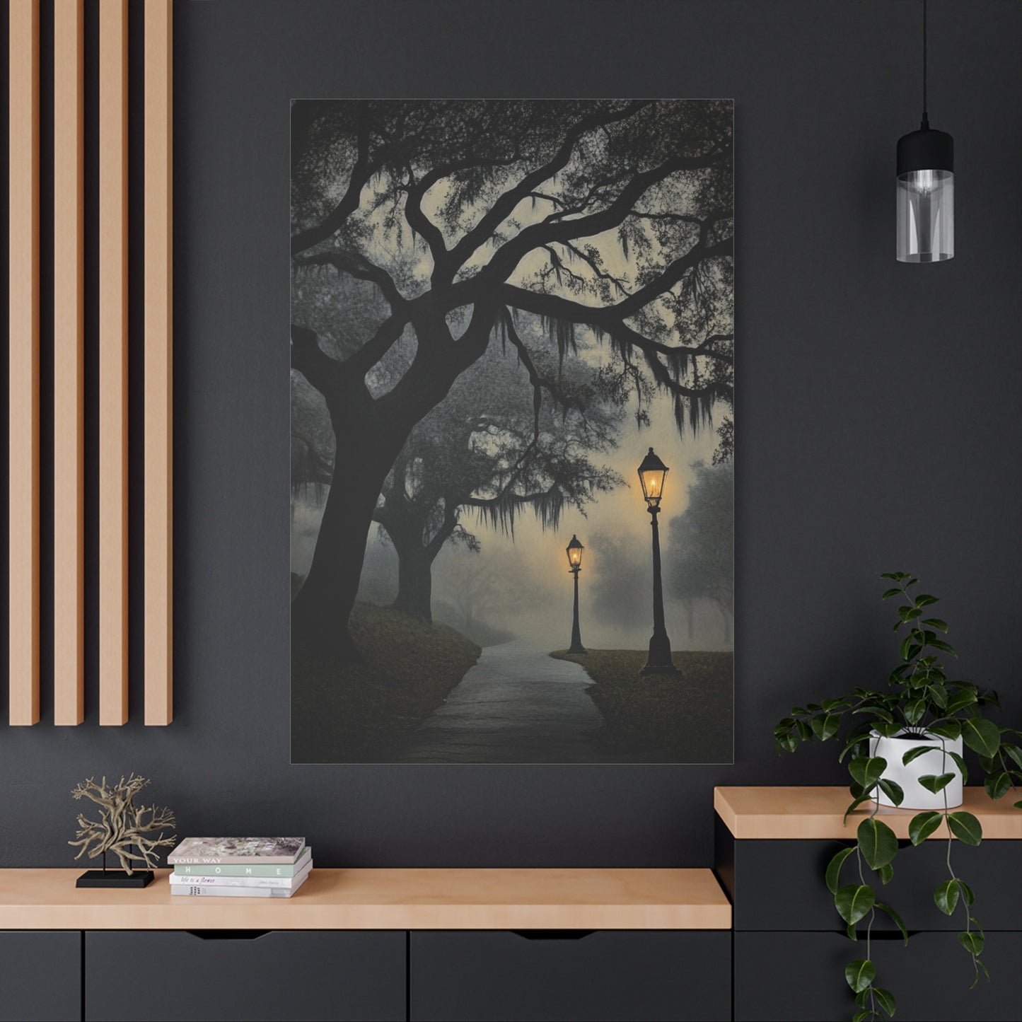 Savannah Live Oak Trees Canvas Art Print - 8 sizes available