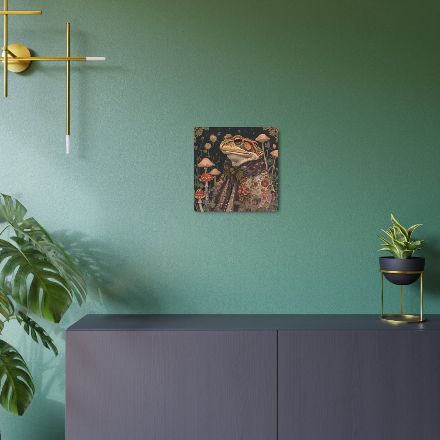 Morris-Inspired Majestic Frog Metal Print