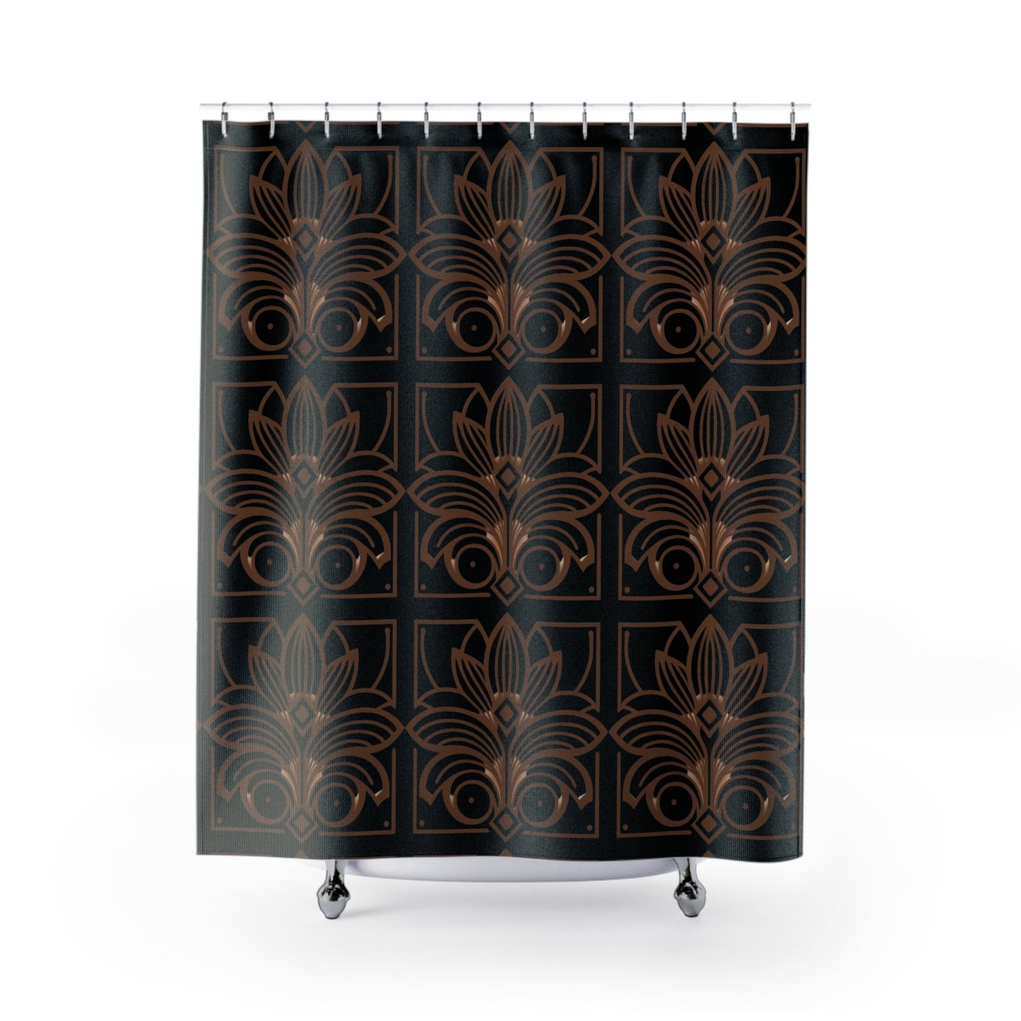 Black and Gold Art Nouveau Shower Curtain