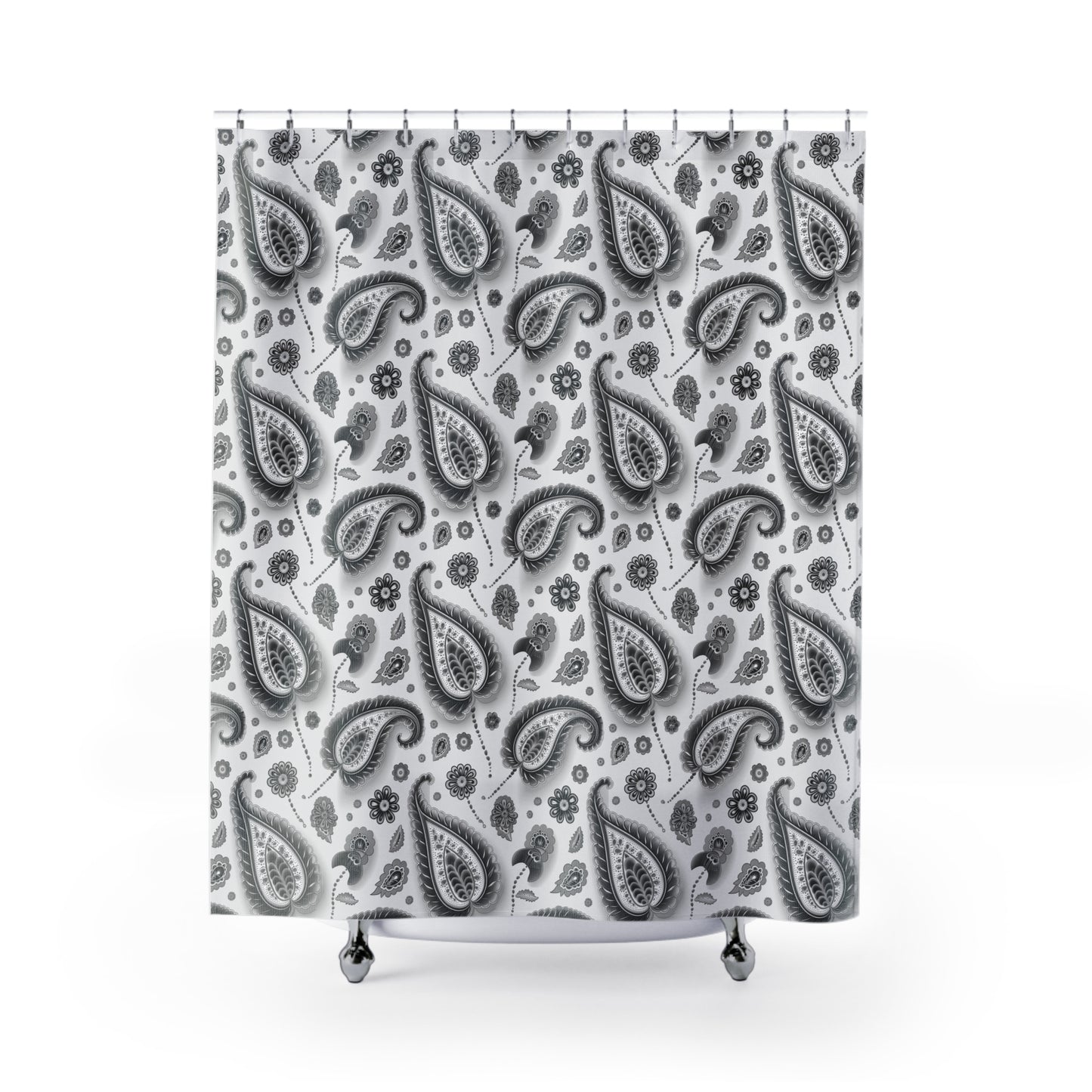 White Paisley Shower Curtain