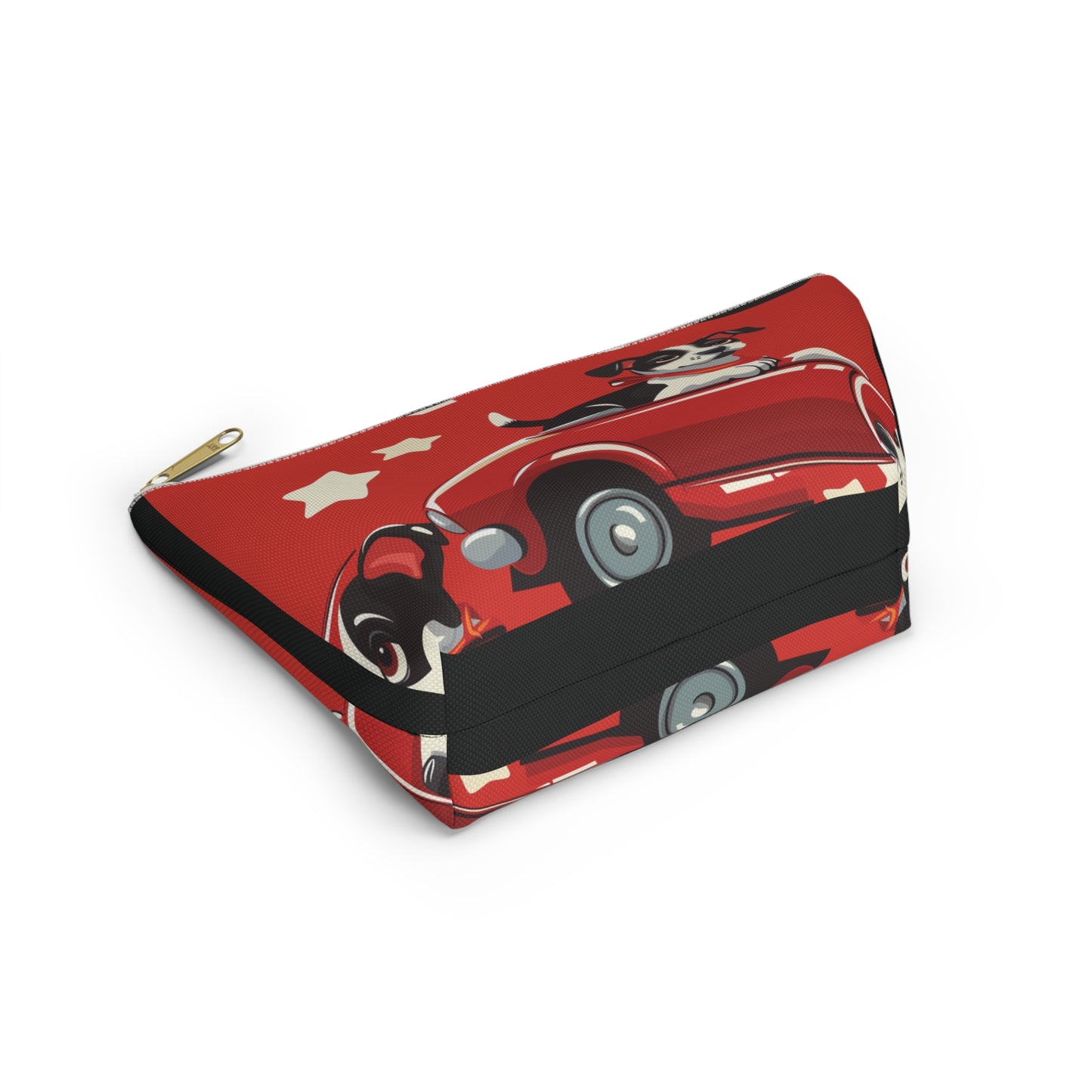 Superdog Riding a Red Convertible - Accessory Pouch w T-bottom