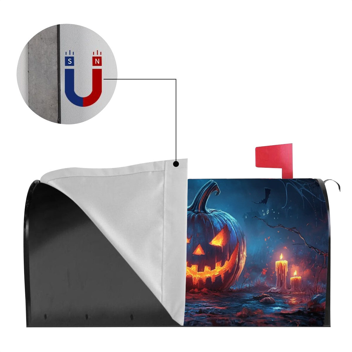 Magnetic Halloween pumpkin mailbox cover