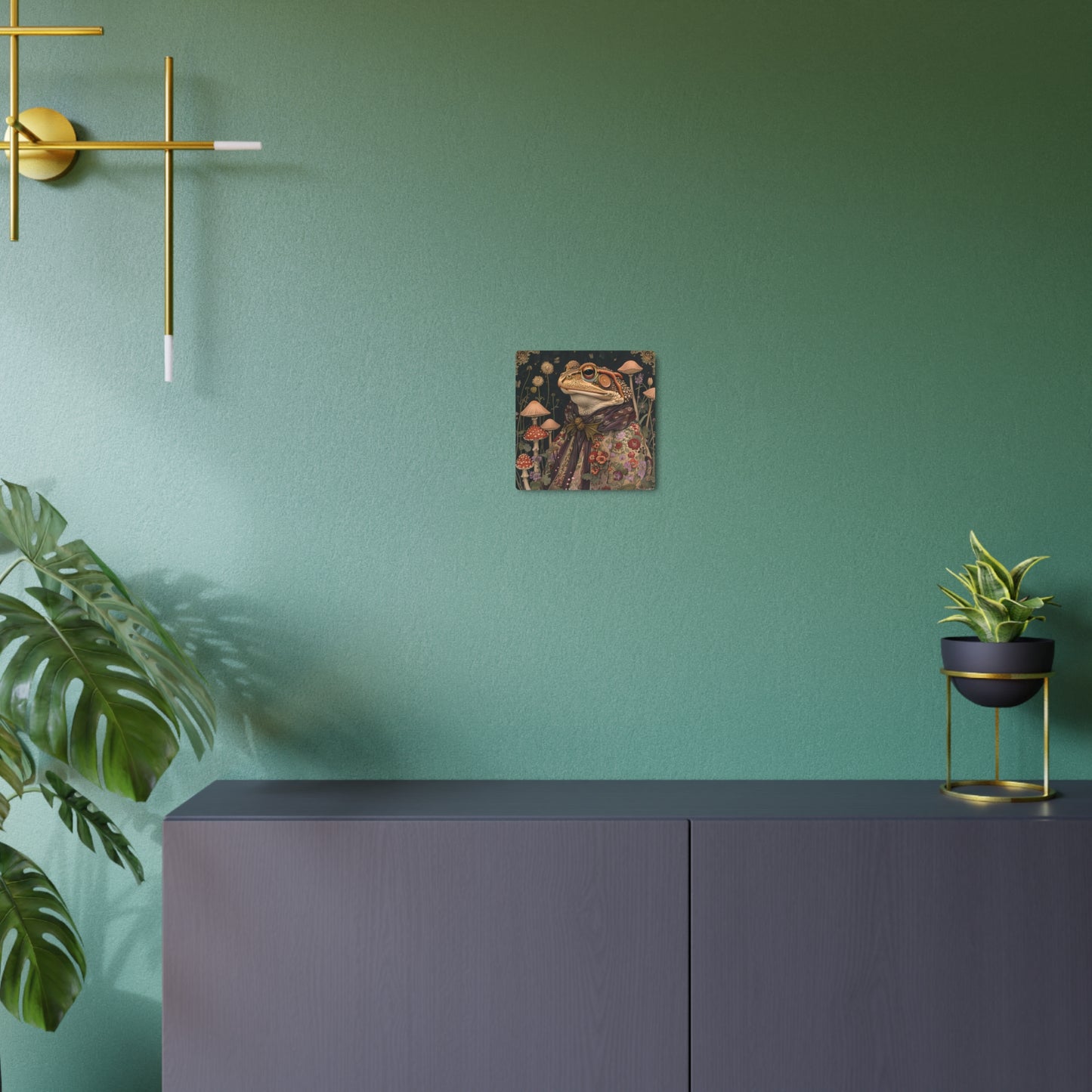 Morris-Inspired Majestic Frog Metal Print