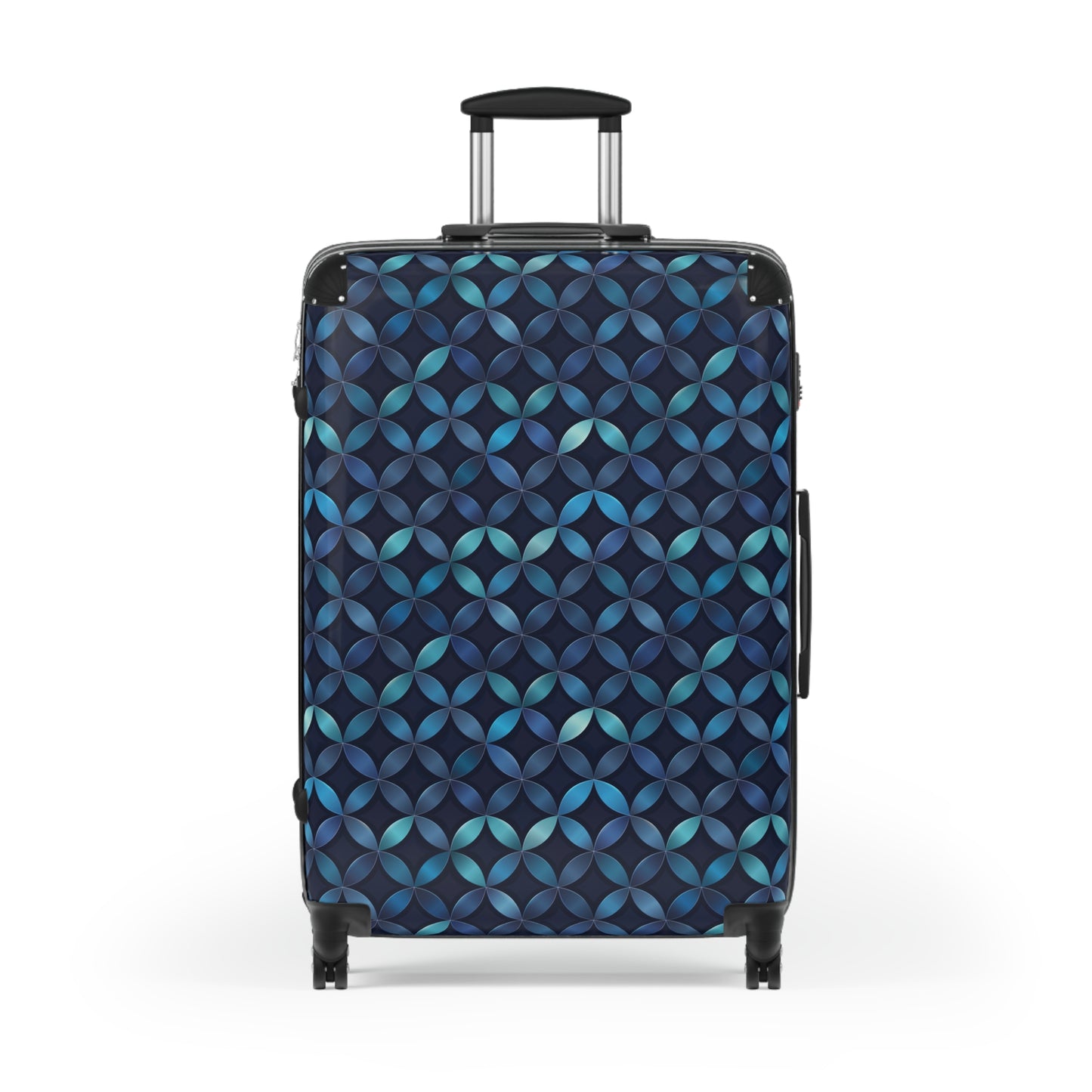 Blue and Turquoise Geometric Designer Suitcase