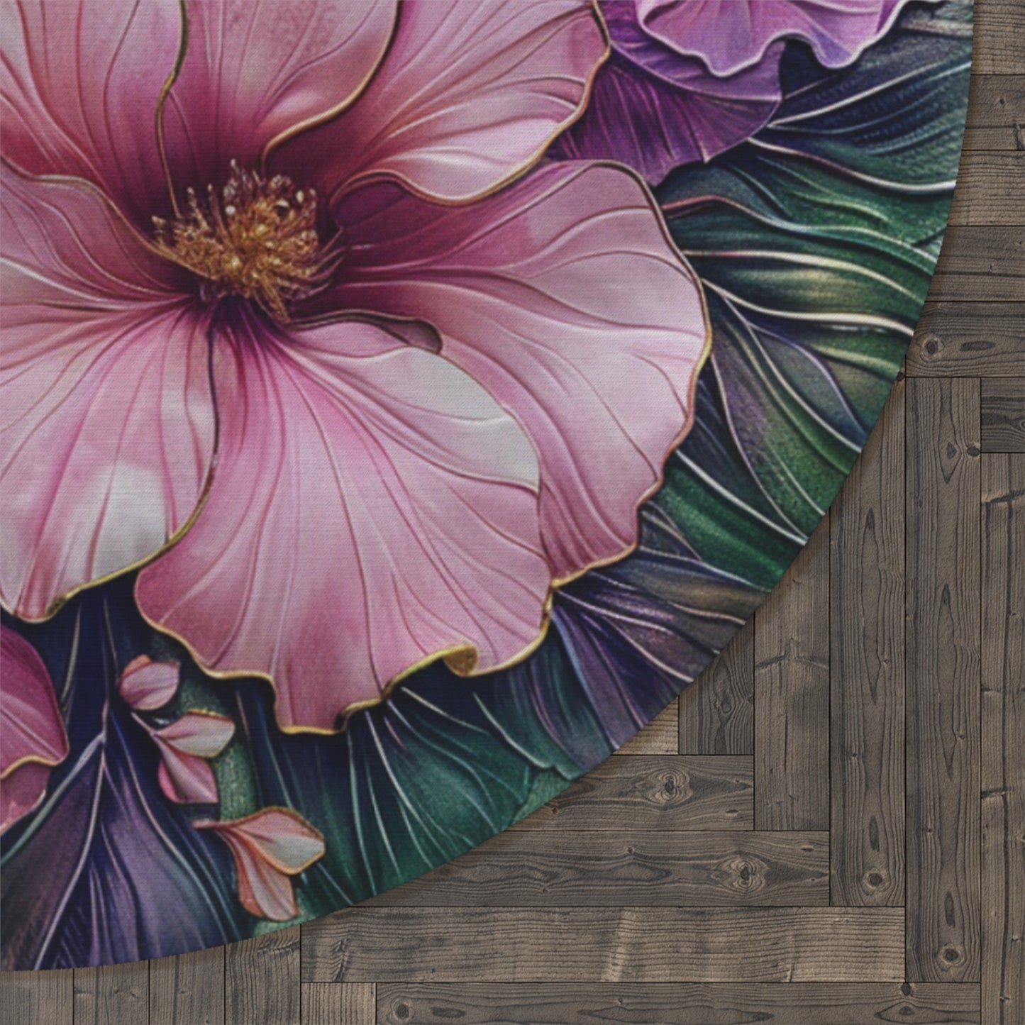 Beautiful Venetian Flowers Round Rug