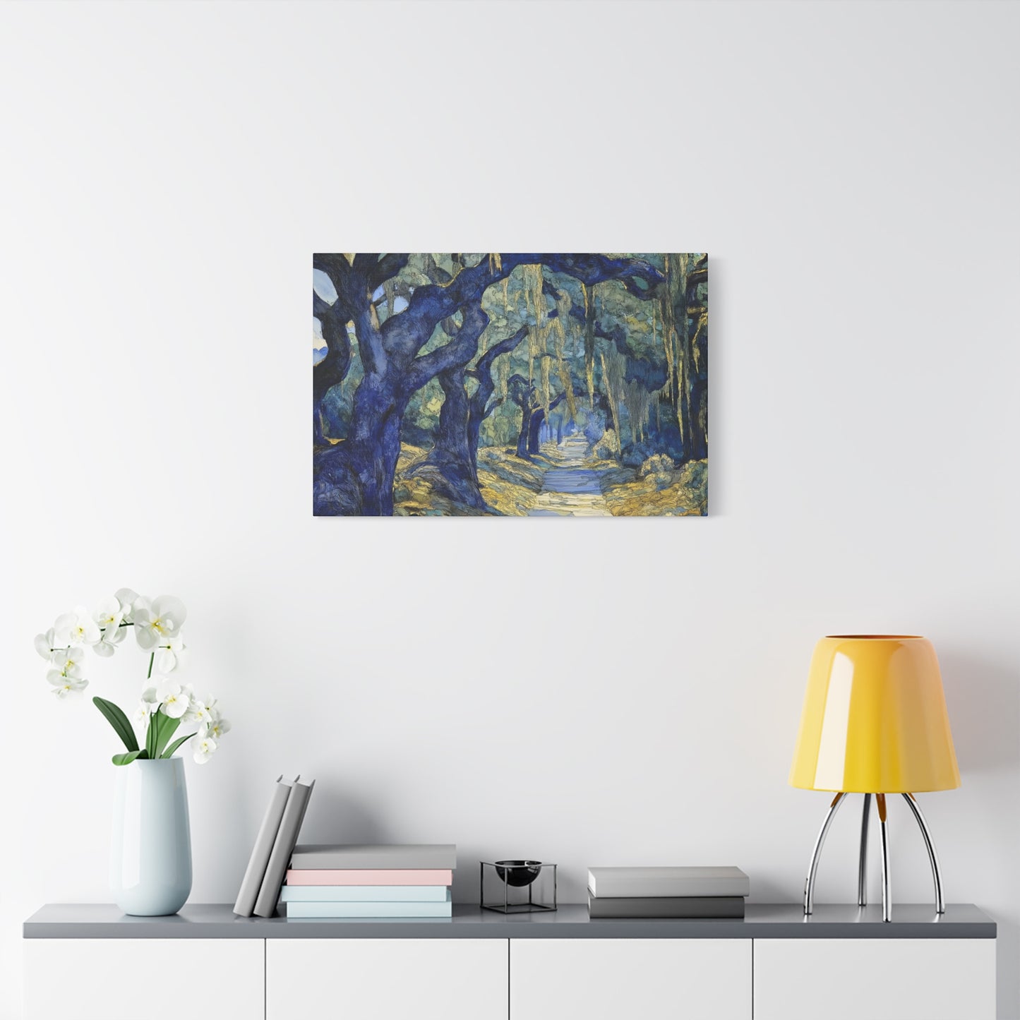 Savannah Georgia Live Oaks and Spanish Moss Landscape - Matte Canvas Wall Art