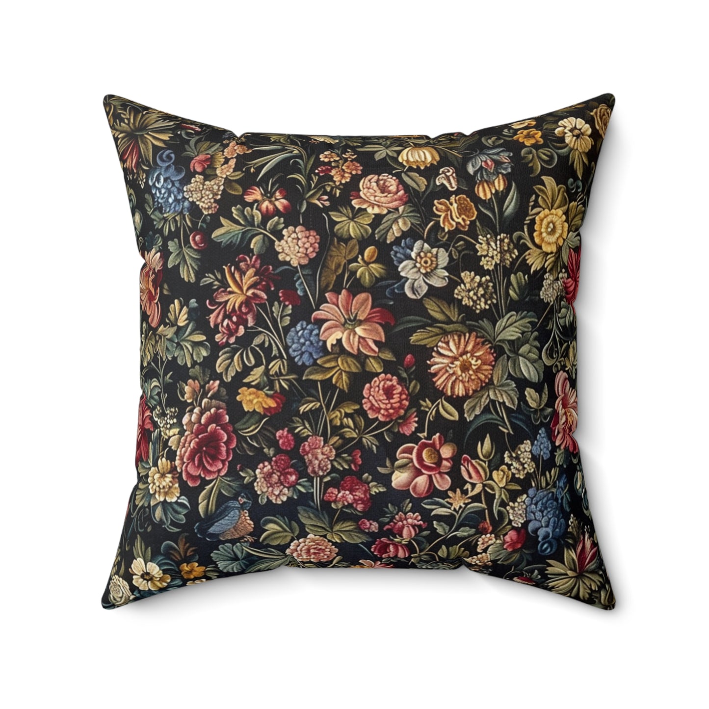 Floral Tapestry - Faux Suede Square Pillow